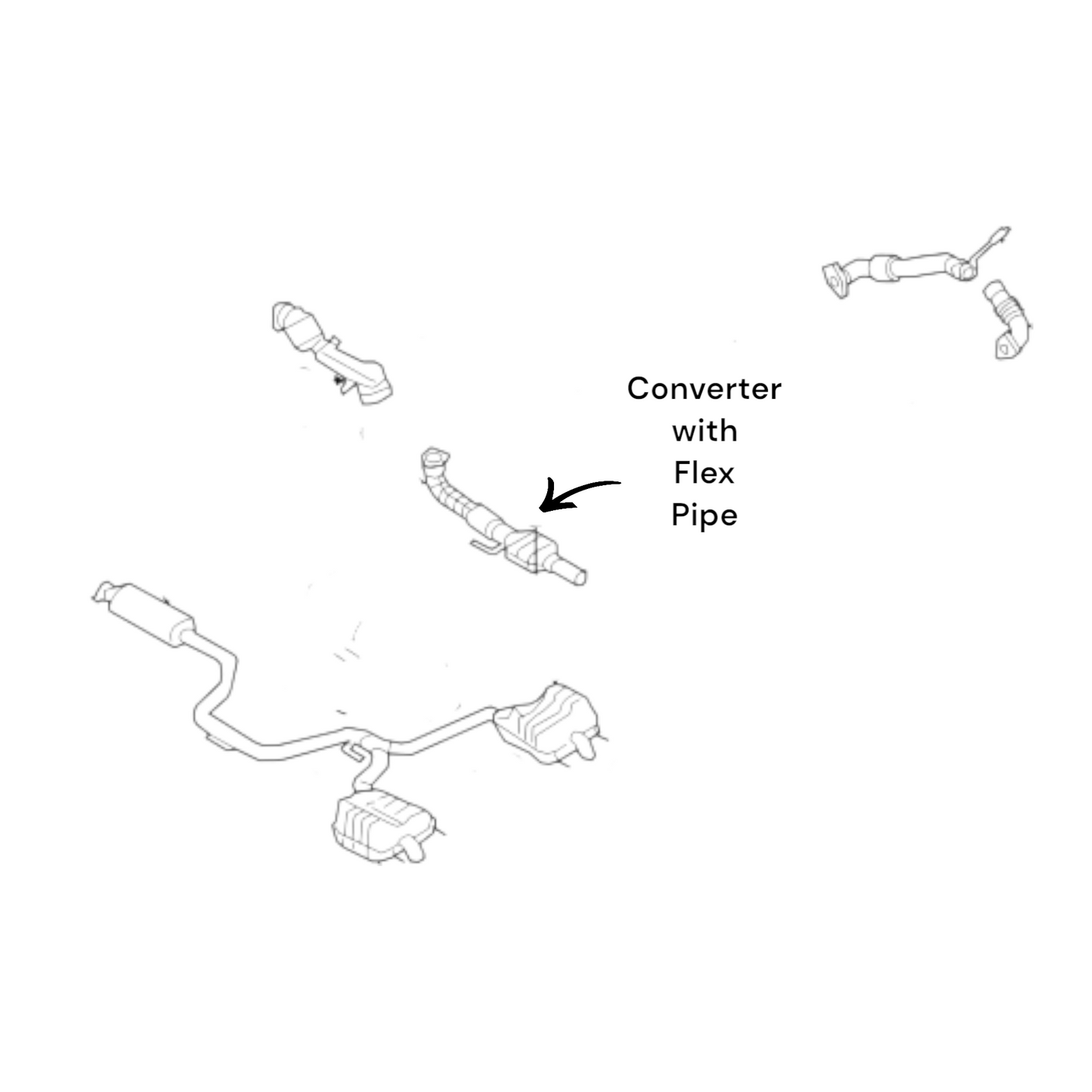 Saab 9-3 2.8L 2006-2009 Converter with Flex Pipe (For Turbo) (Without AWD)