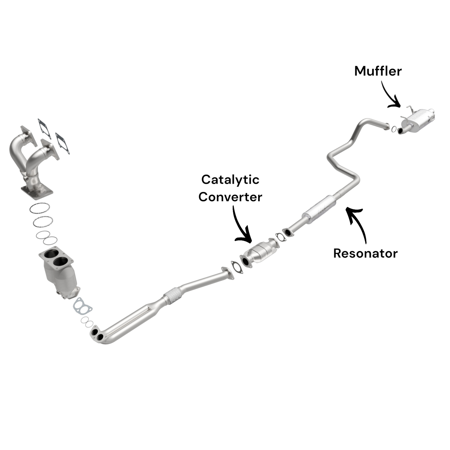 Convertisseur catalytique, résonateur et silencieux pour Nissan Sentra 1.8L (2000-2001)
