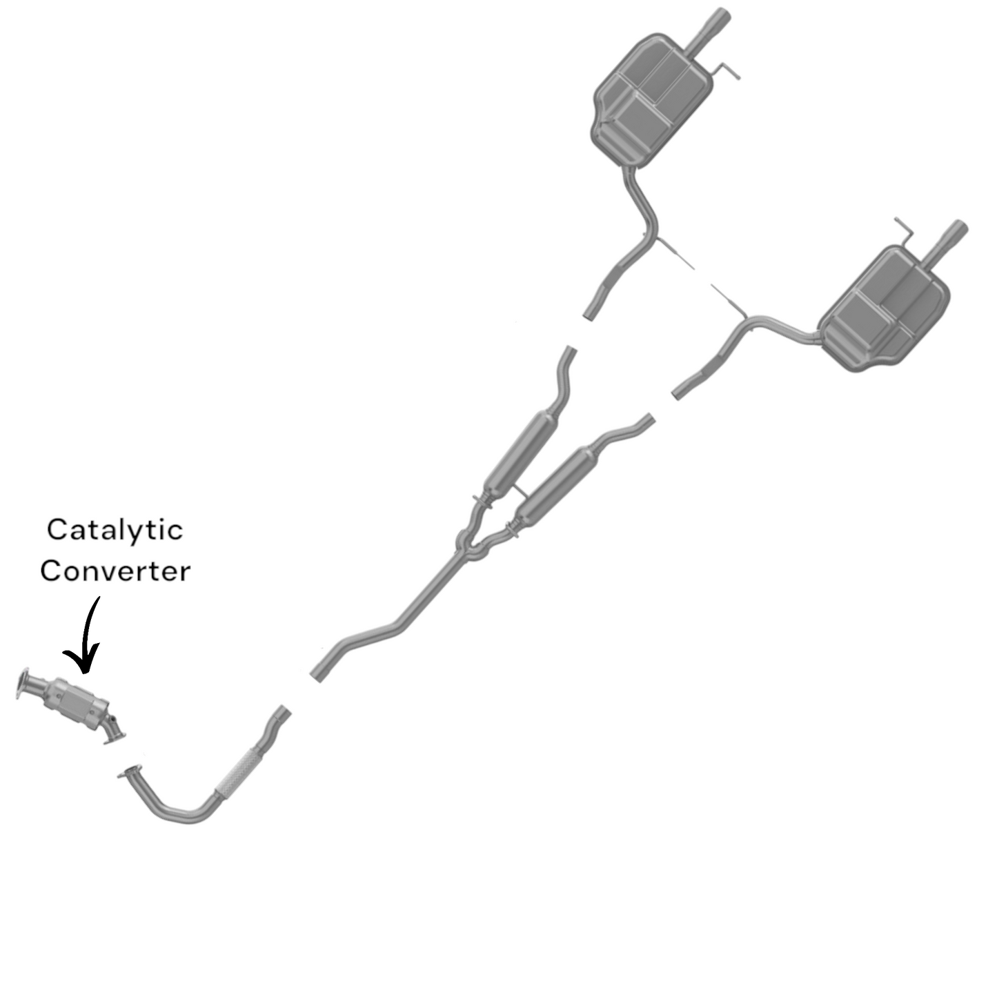 Audi A4 Quattro 1.8L Turbocharged AWD 1997-2005 Catalytic Converter