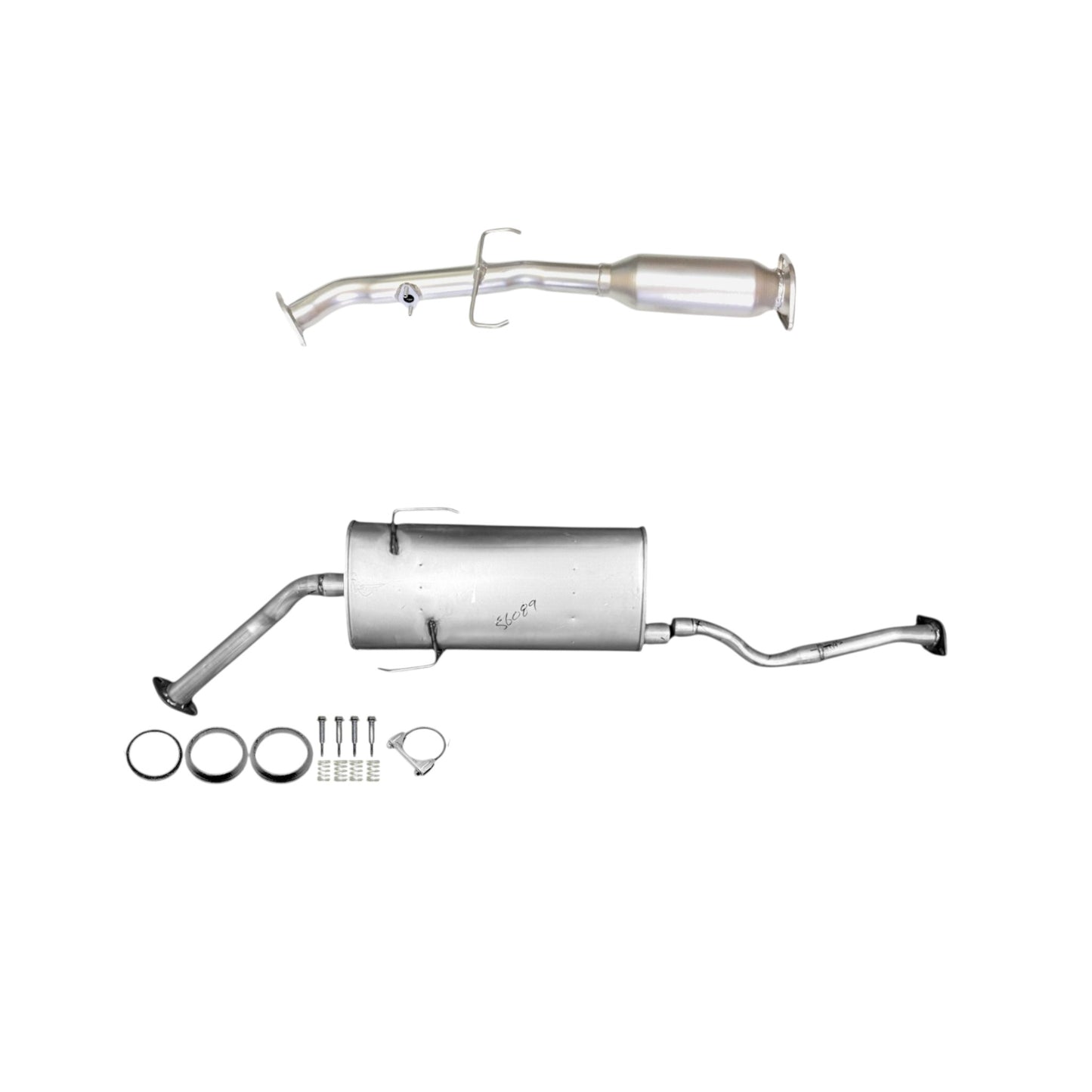 Toyota Sienna 3.0L (2001-2003) Rear Catalytic Converter and Middle Muffler
