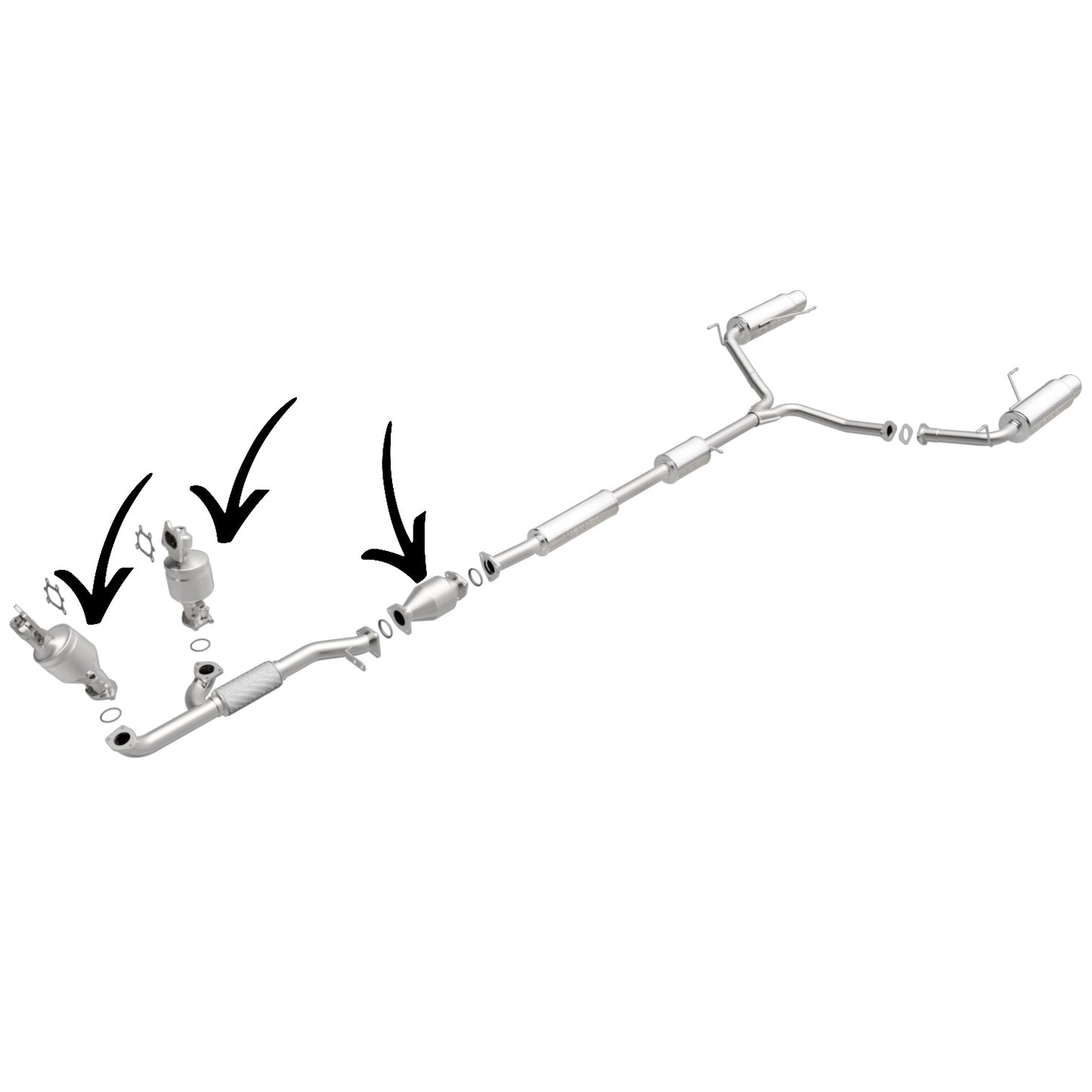 Accura TL 3.5L 2007-2008 Front/Centre/Rear Converter (Set Of 3)