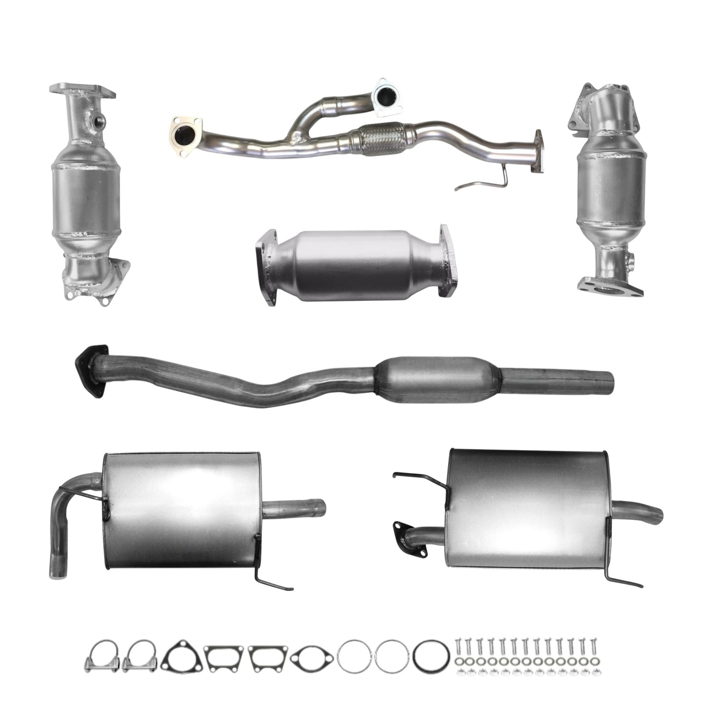 Honda Accord 3.0L (2003-2005) (4-Door) Manifold Converters, Flex Pipe, Converter, Resonator and Both side mufflers