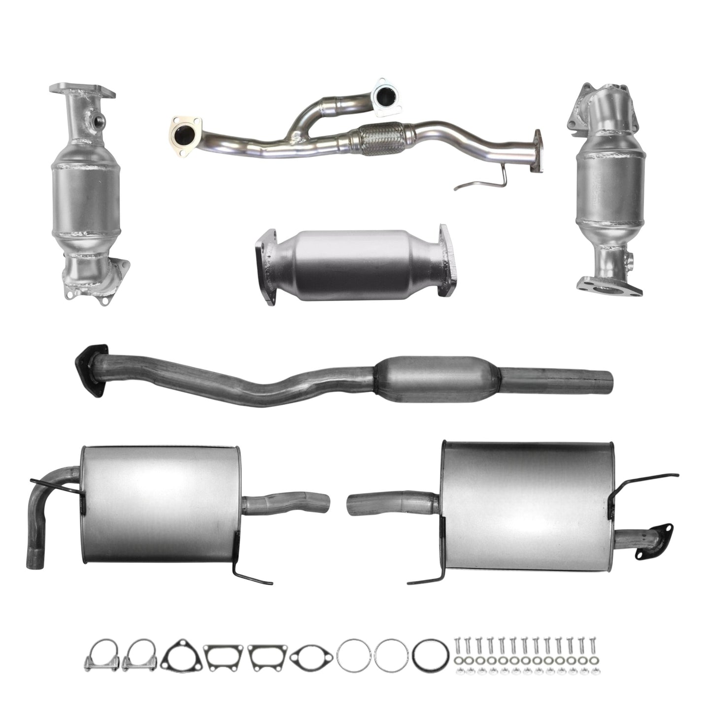Honda Accord 3.0L (2006-2007) (4-Door) Manifold Converters, Flex Pipe, Converter, Resonator and Both side mufflers