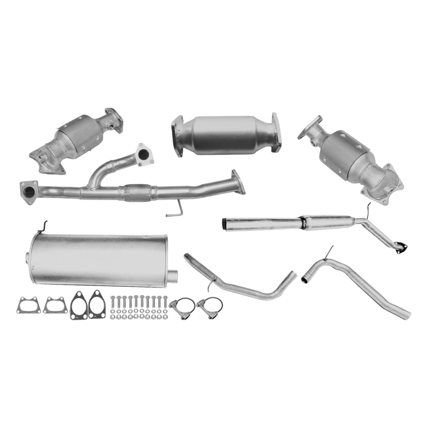 Honda Odyssey 3.5L (2005-2010) (EX & LX Model Only) Manifold Converters, Y-Flex Pipe, Rear Converter, Resonator and Muffler with Tail pipe