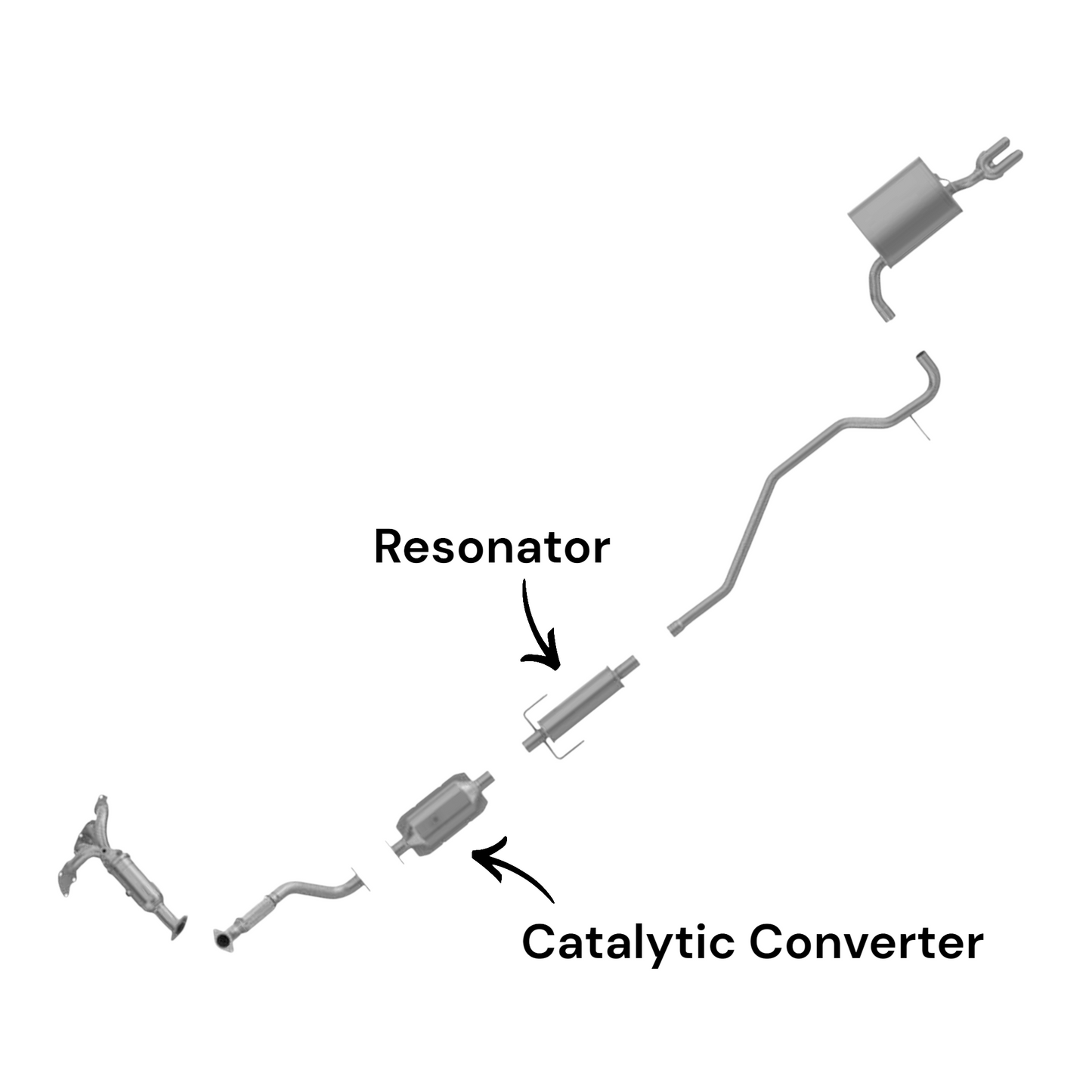 Ford Fusion 2.5L (2010-2012) (Non-Hybrid) Catalytic Converter with Resonator
