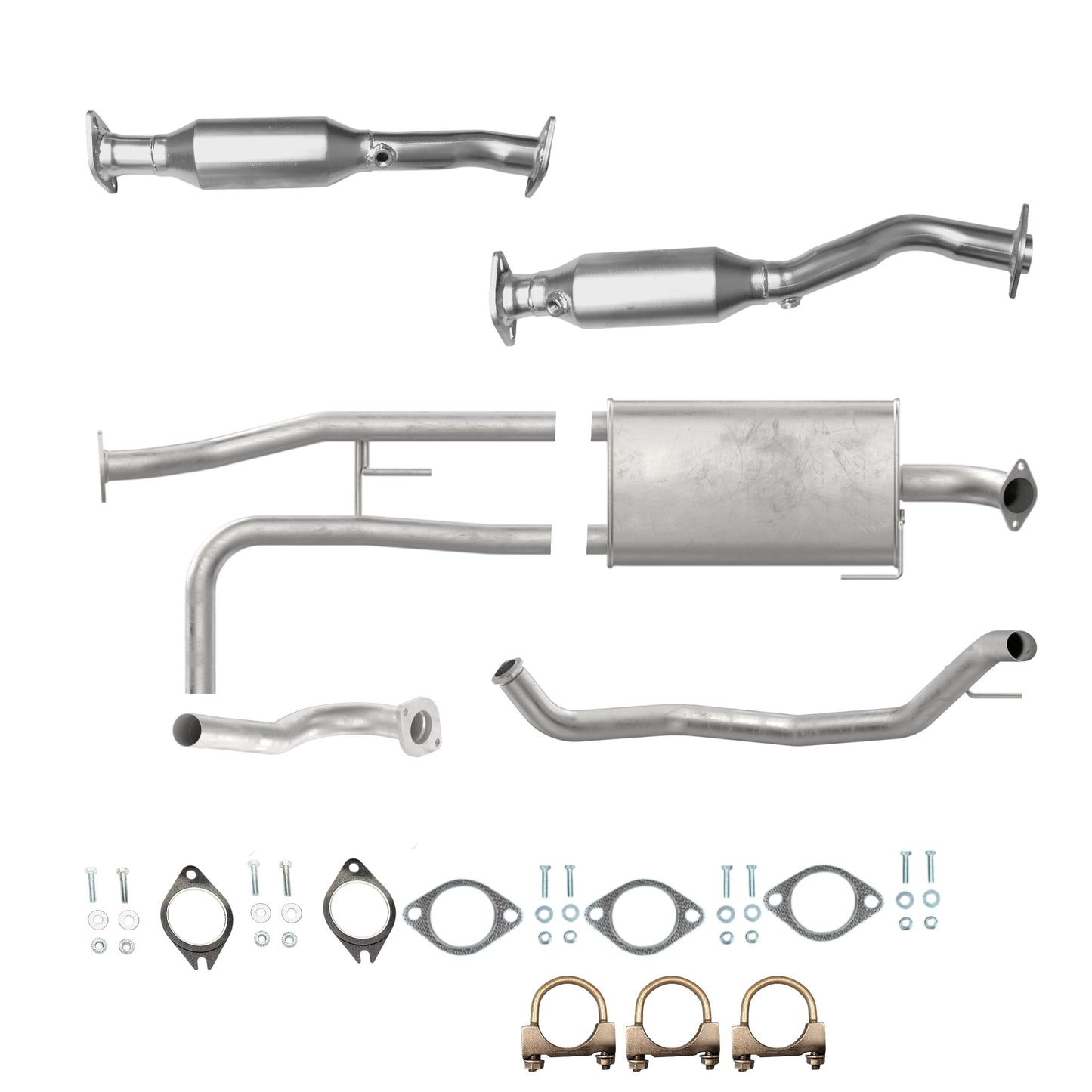 Nissan Titan 5.6L 2007-2015 139.8" WB Converter, Muffler with axel & tail pipe