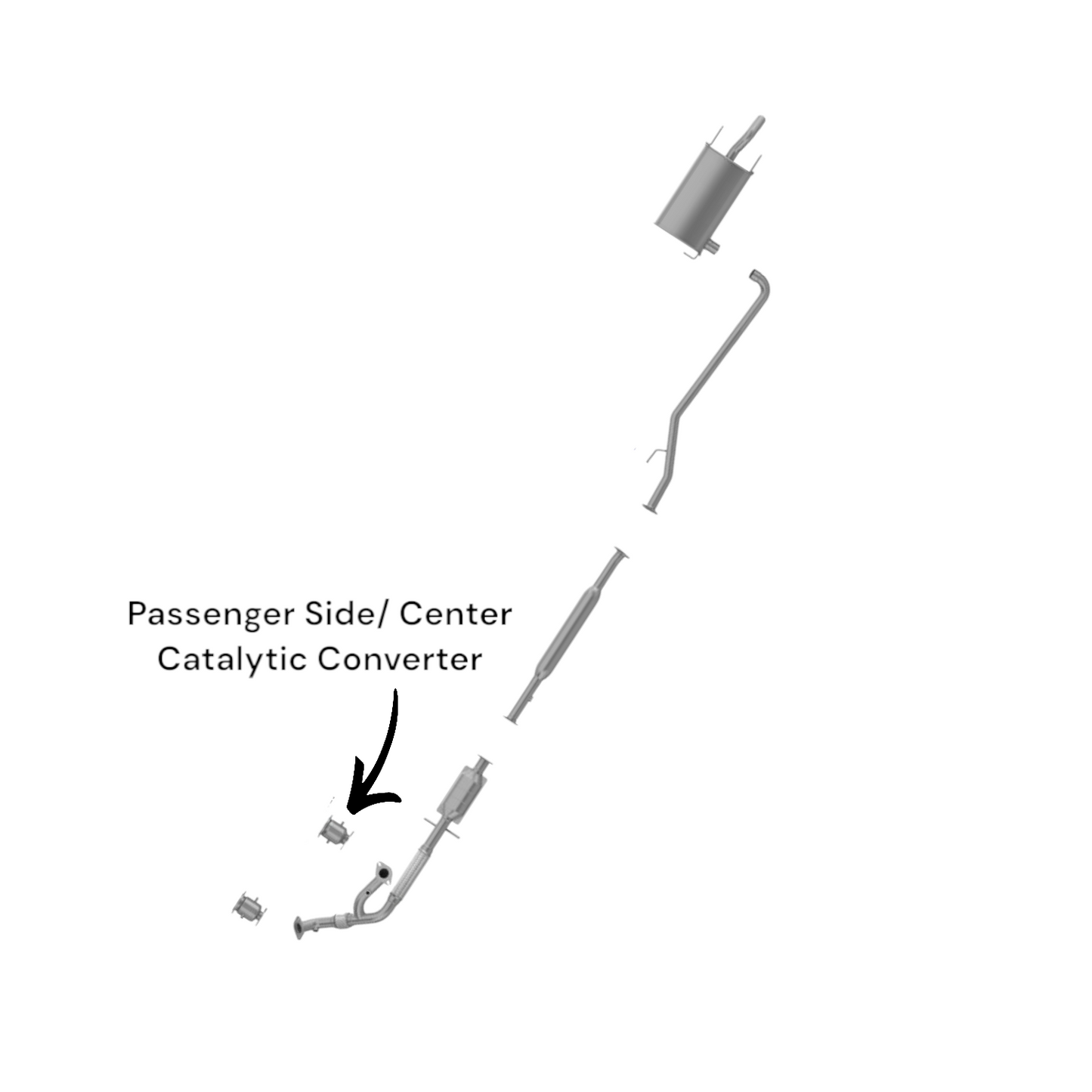 Hyundai XG350 3.5L (2002-2003) Passenger Side Catalytic Converter