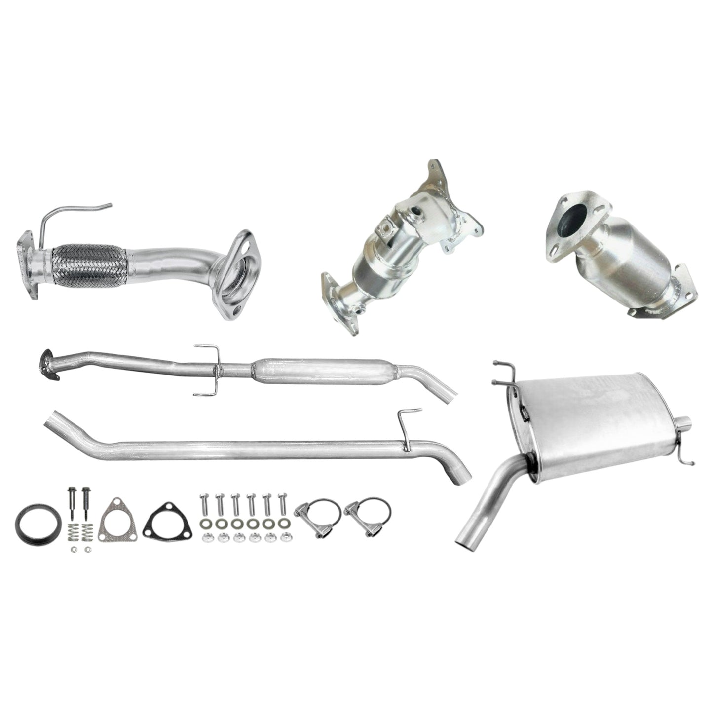 Honda Accord 2.4L (2008-2012) (4-Door Automatic Trans) Manifold Converter, Flex Pipe, Catalytic Converter, Resonator and Muffler