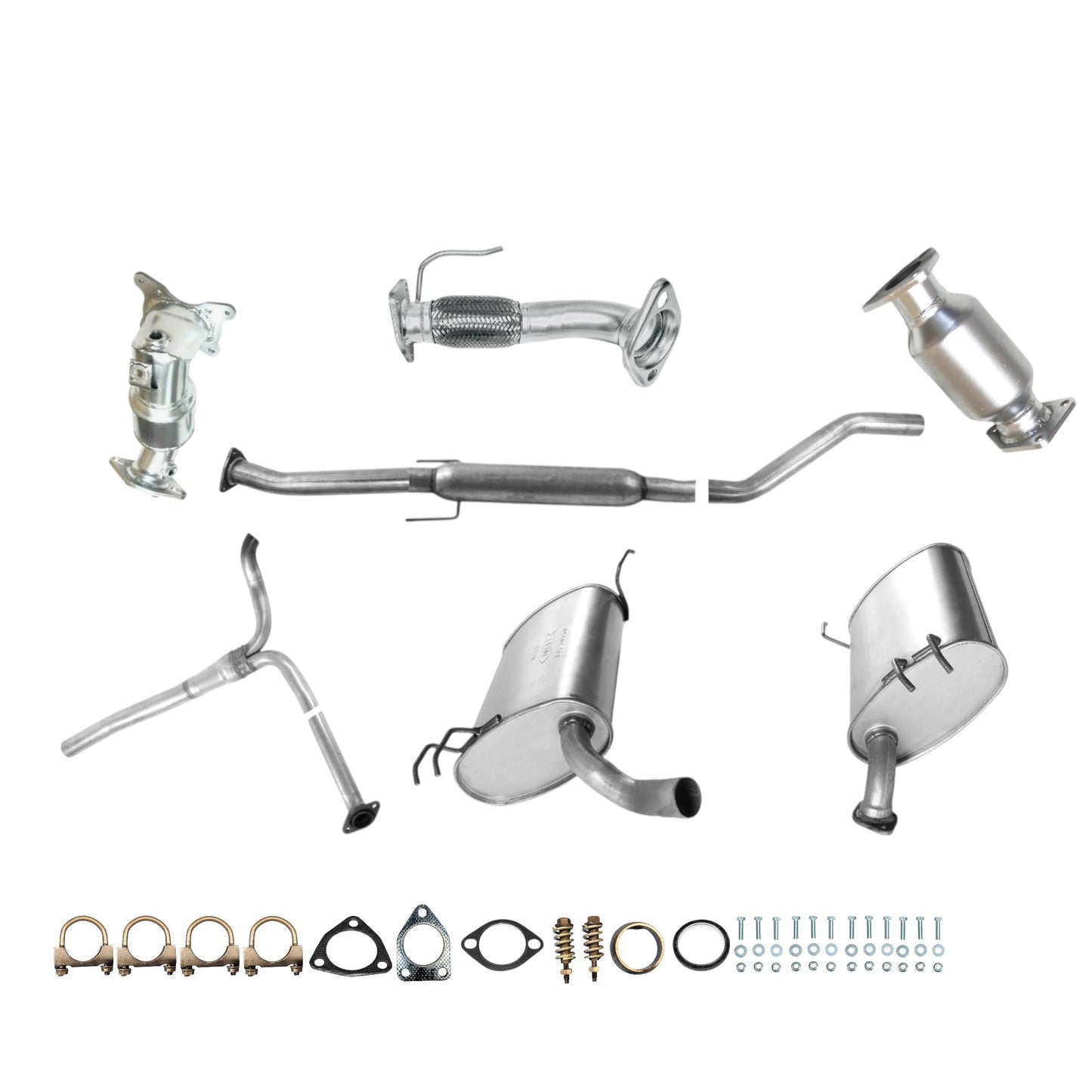 Acura TSX 2.4L (2009-2014) Manifold Converter, Flex Pipe, Catalytic Converter, Resonator, Y pipe with Right Muffler and Left Muffler