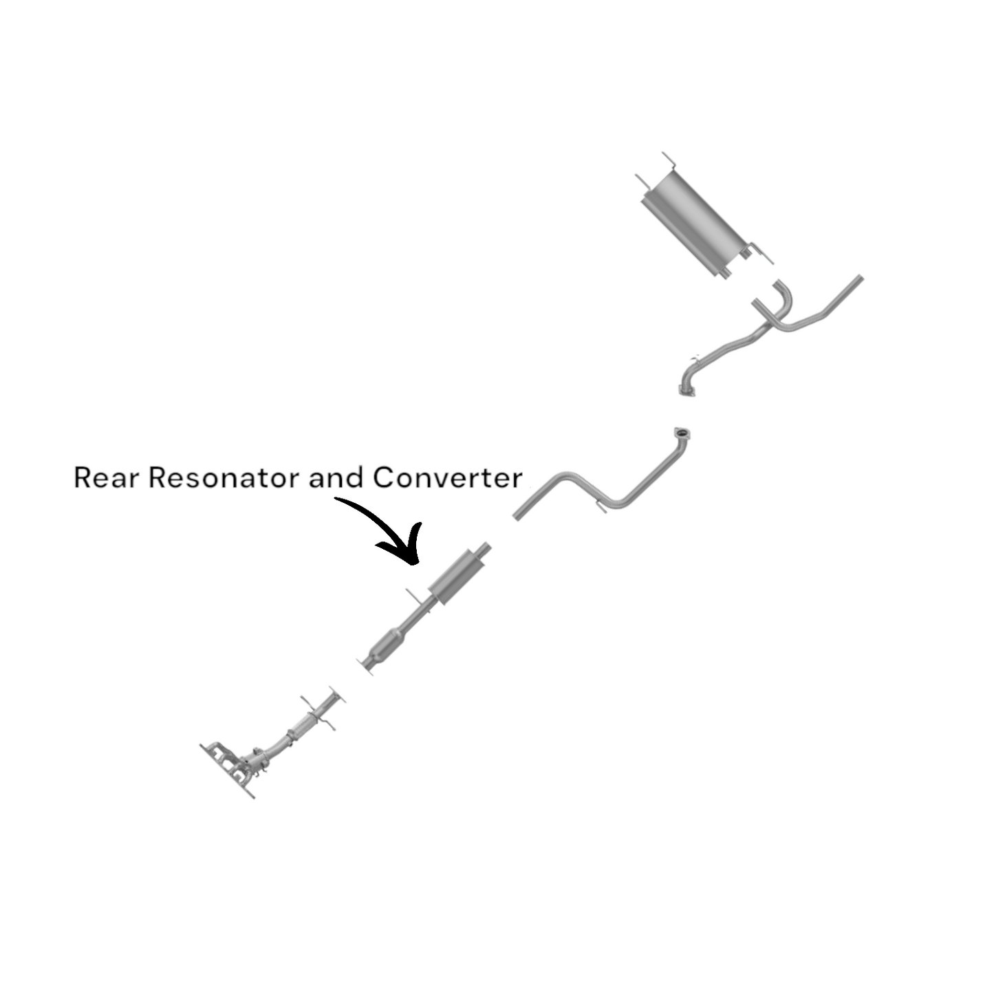 Mazda 3 2.0L (2010-2013) and 2.5L Rear Resonator and Converter