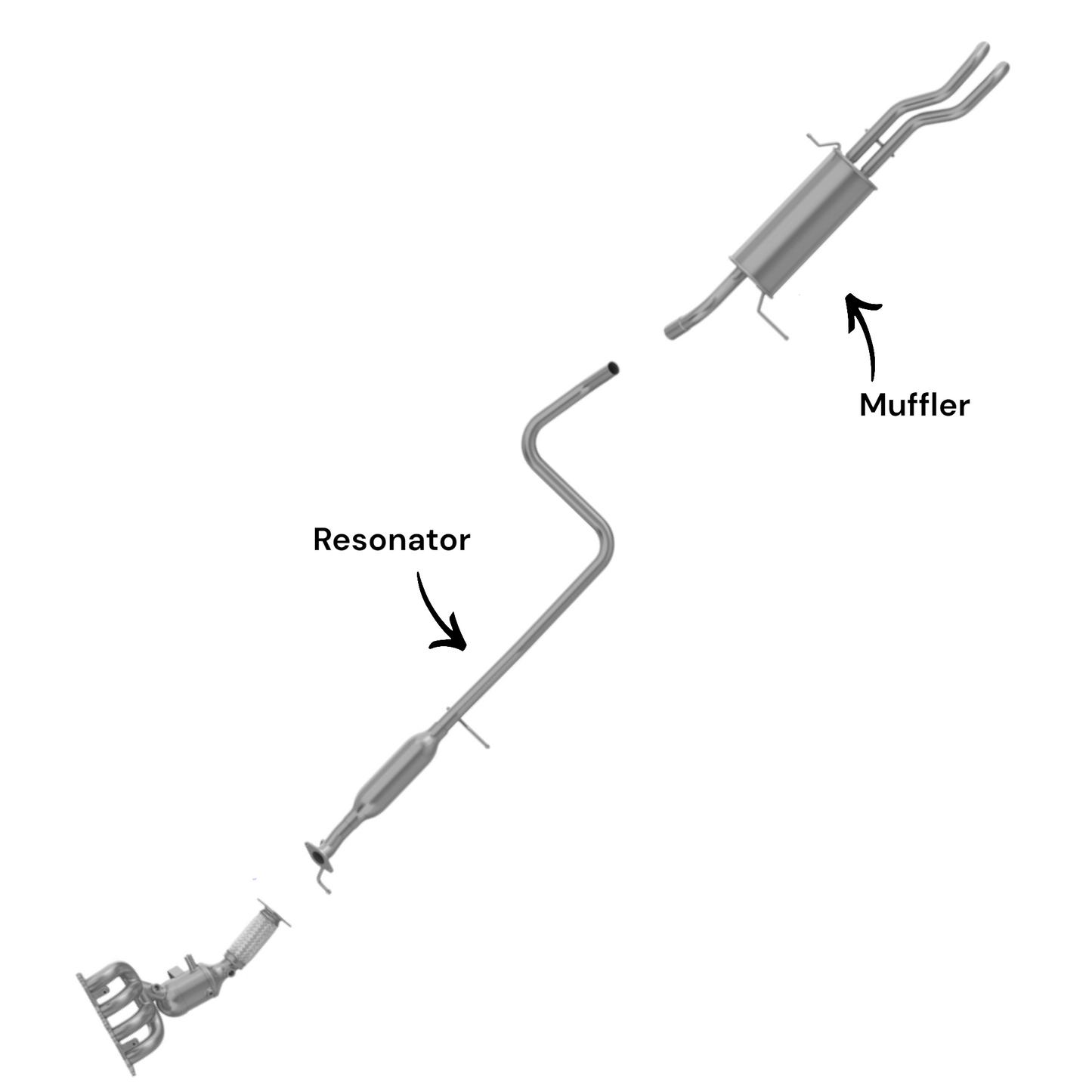 Résonateur et silencieux pour Ford Fiesta 1.6L (2011-2019) (Berline)