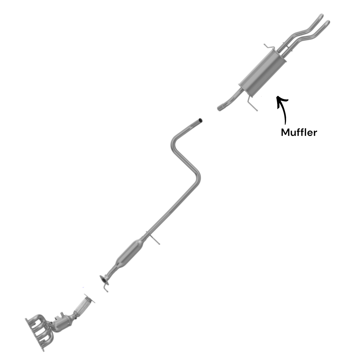 Pot d'échappement pour Ford Fiesta 1.6L (2011-2019) (Hatchback)