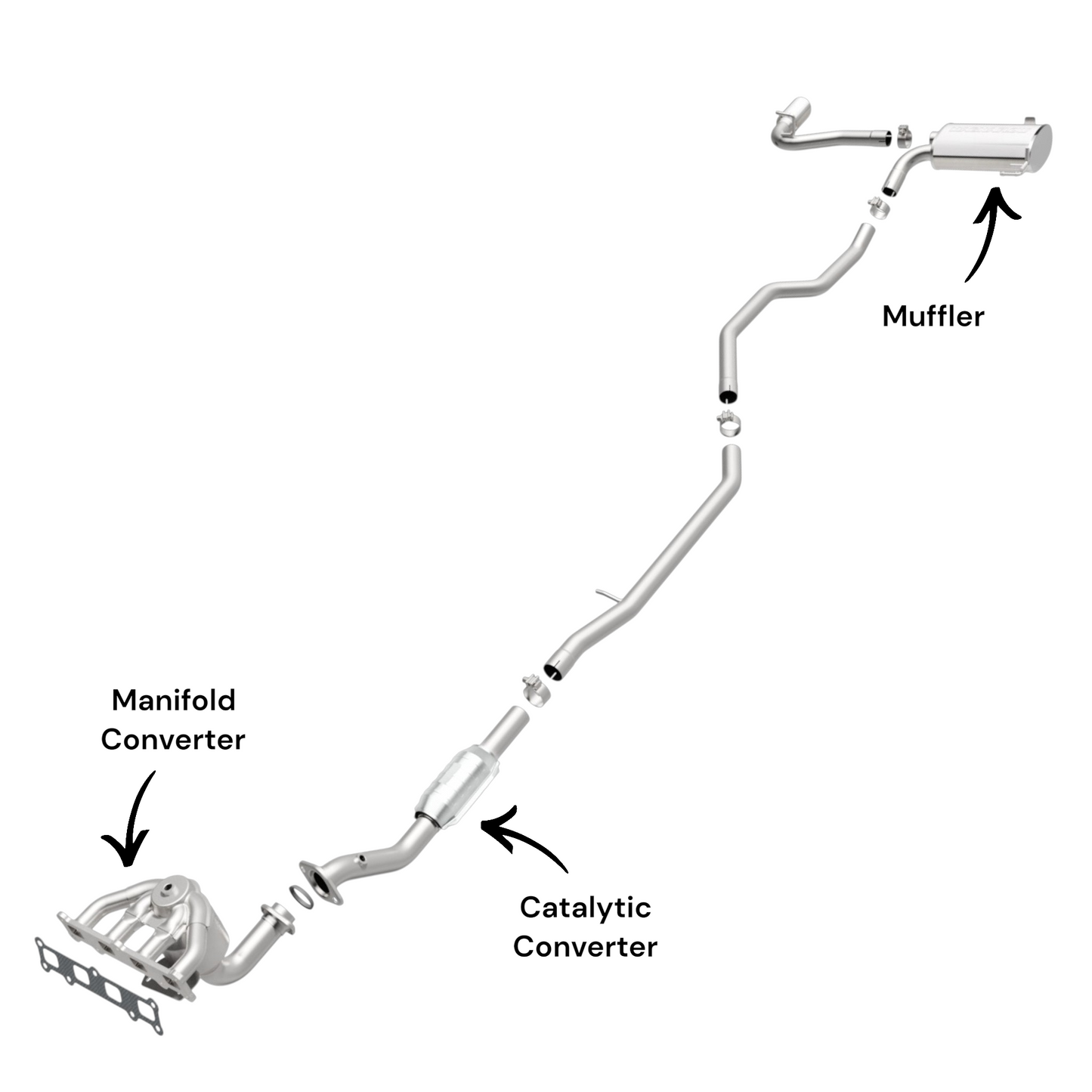 Jeep Compass 2.4L 2012-2017 (4WD Only) Manifold Converter, Catalytic Converter and Muffler