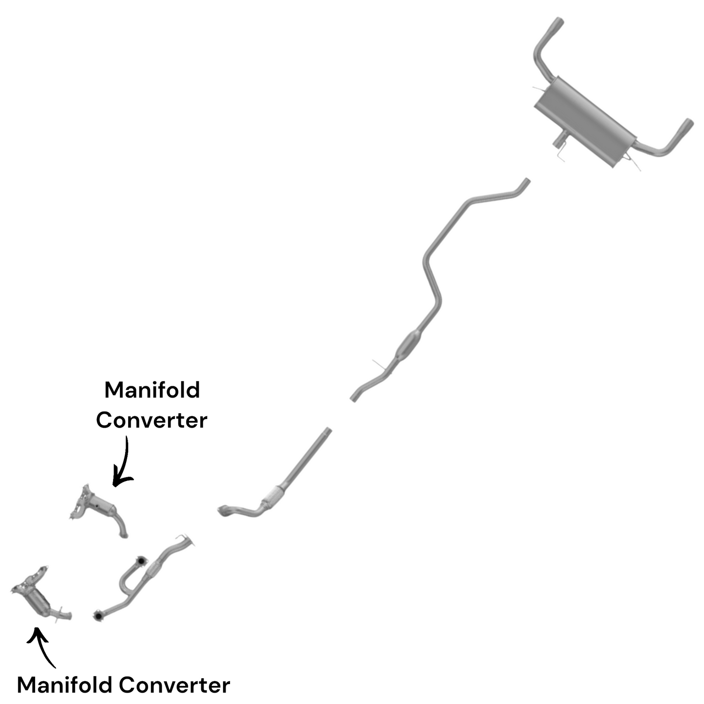 Dodge Avenger 3.5L (2008-2010) Front and Rear Manifold Converter