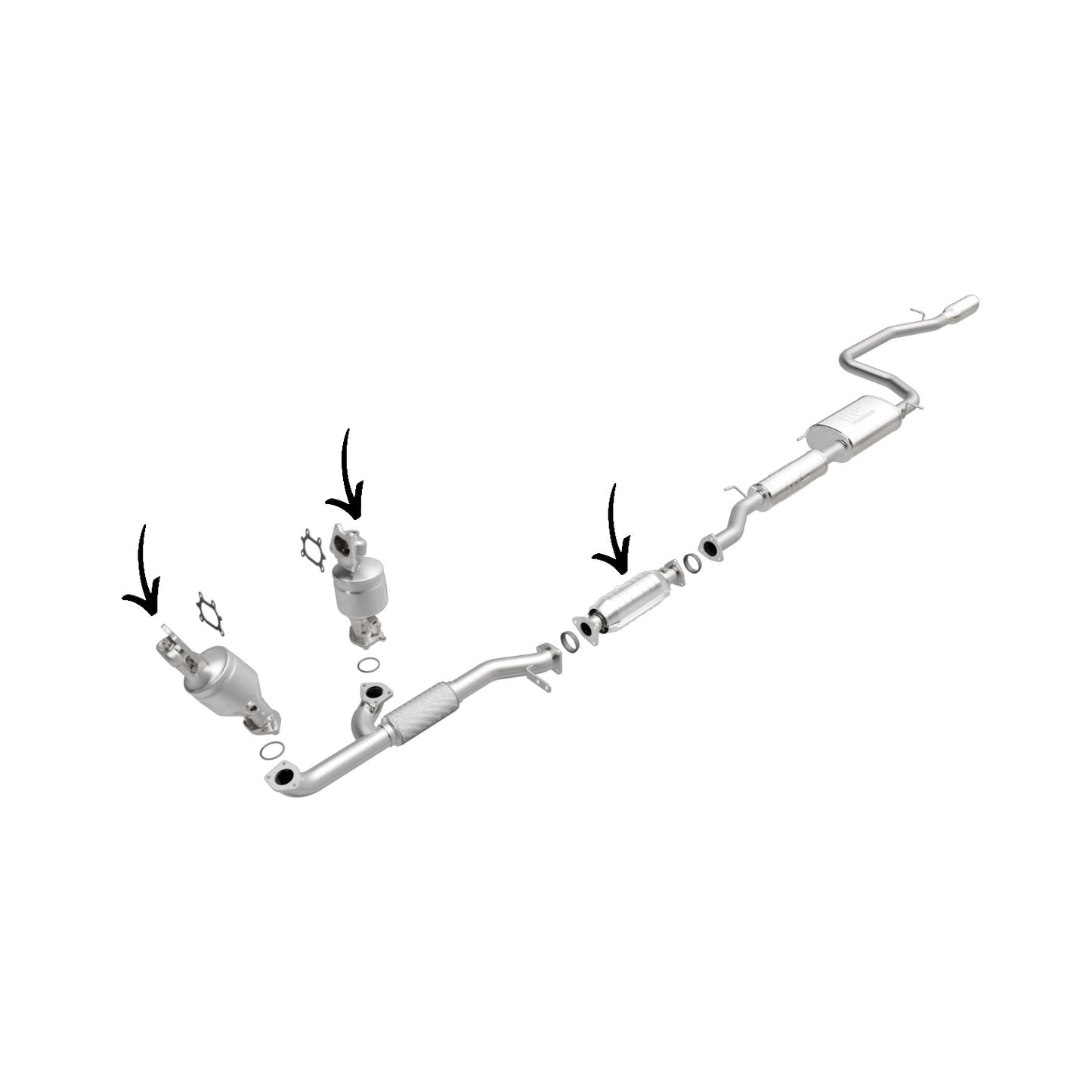 Honda Odyssey 3.5L (2011-2015) Front/Center/Rear Converter (Set of 3)