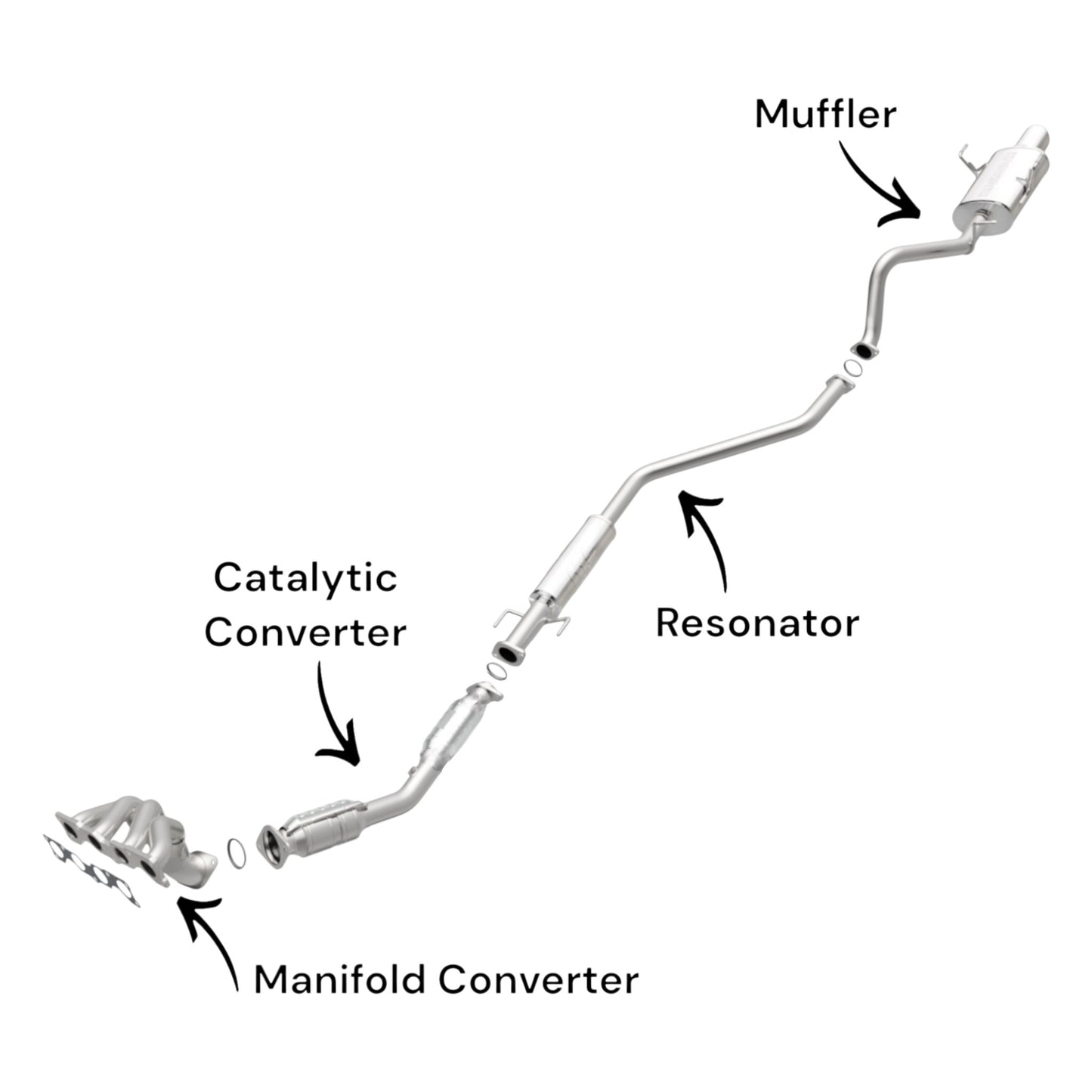 Nissan Sentra 2.0L (2009-2012) (California Emissions System) Manifold Converter, Catalytic Converter, Resonator and Muffler