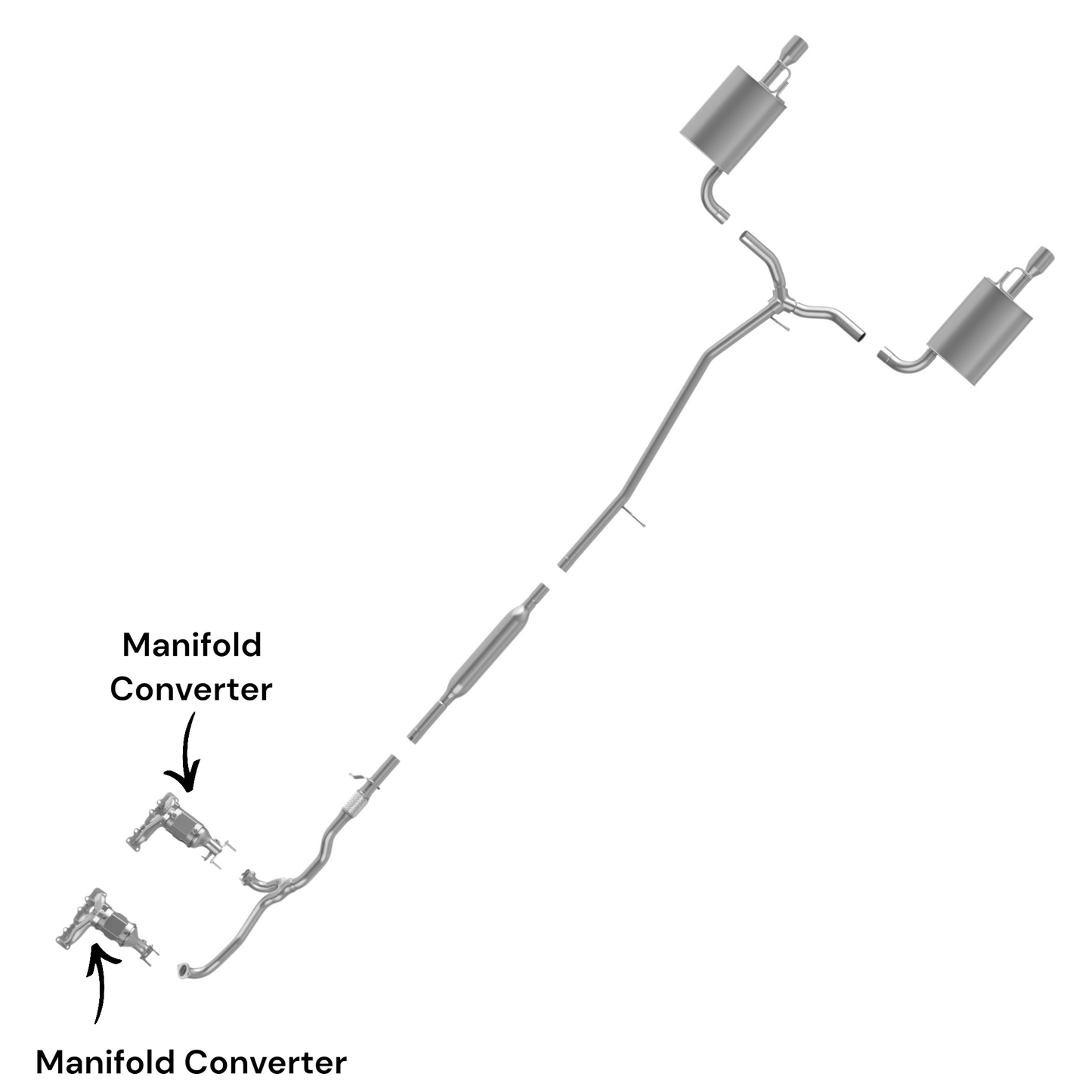 Ford Police Interceptor Sedan 3.5L (2013-2019) (Non-Turbo) Both Side Manifold Converters