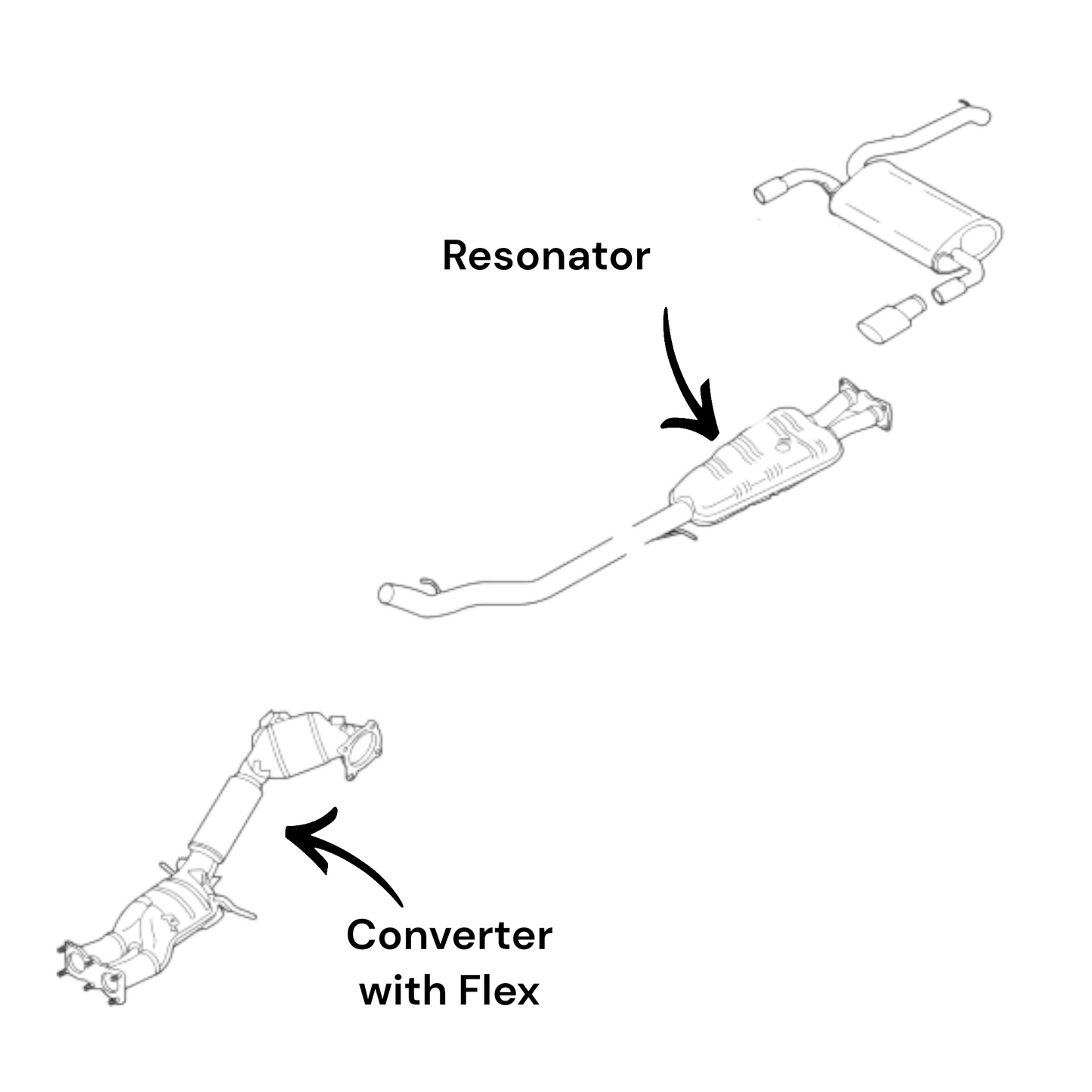 Volvo XC60 3.0L (2010-2015) (Turbo) Converter with Flex and Resonator