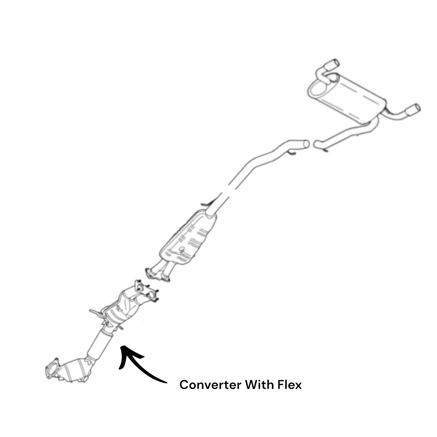 Convertisseur avec flexible pour Volvo S60 3.0L (2011-2015) (Turbo) (4x4)