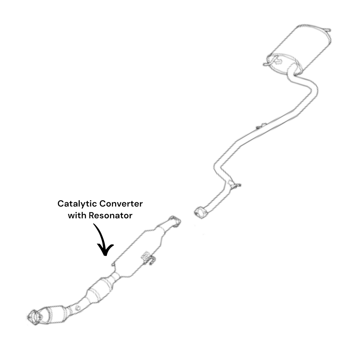Toyota Corolla 1.8L (2020-2022) (Non-Hybrid) (Not for Japan Built) Catalytic Converter with Resonator