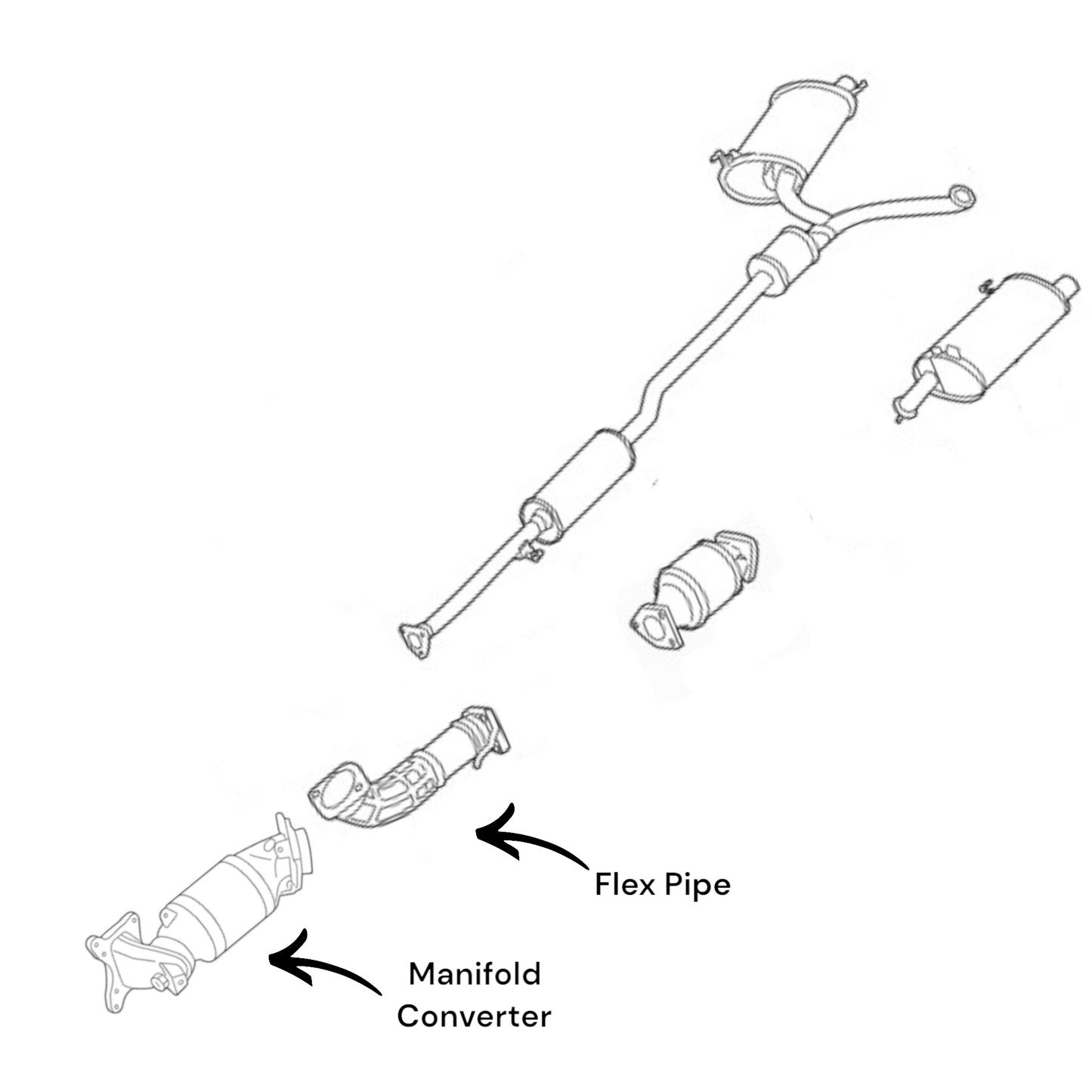Convertisseur de collecteur et tuyau flexible pour Honda Crosstour 2.4L 2012-2015