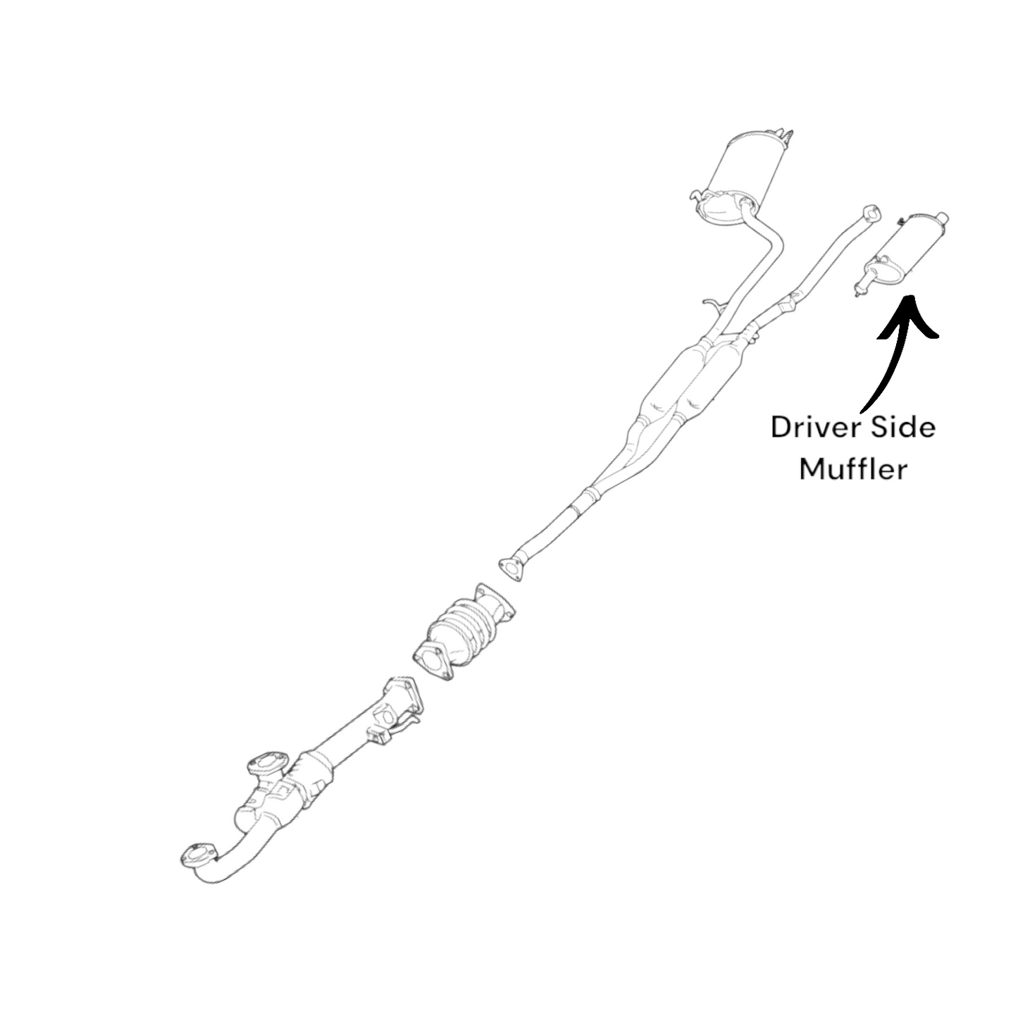 Honda Accord Crosstour 3.5L (2010, 2011) AWD Driver Side Muffler