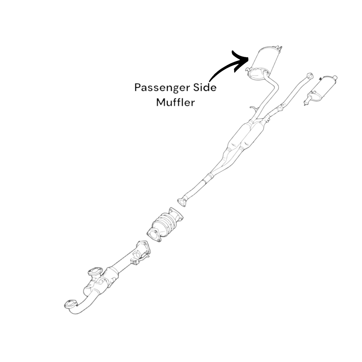 Honda Accord Crosstour 3.5L (2010, 2011) AWD Passenger Side Muffler