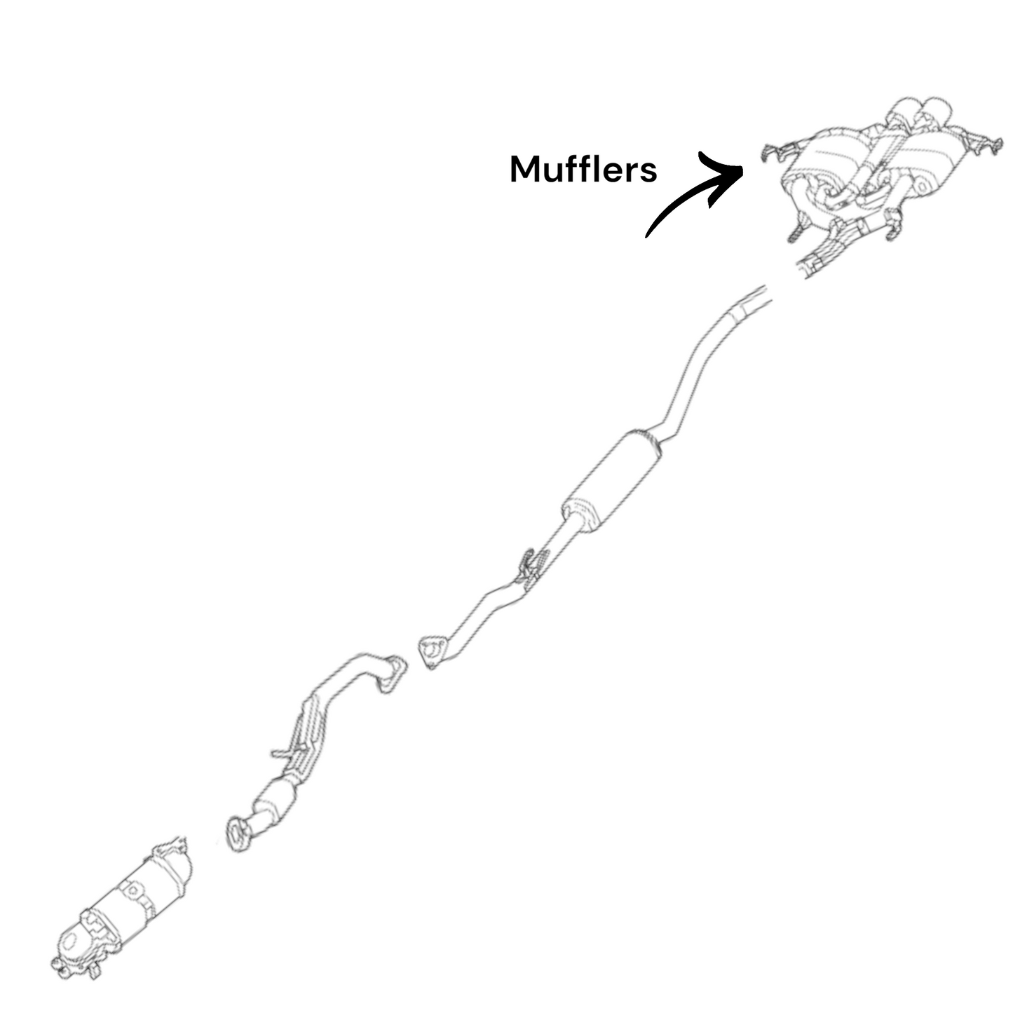 Honda Civic 2.0L (2017-2020) (Hatchback) Muffler