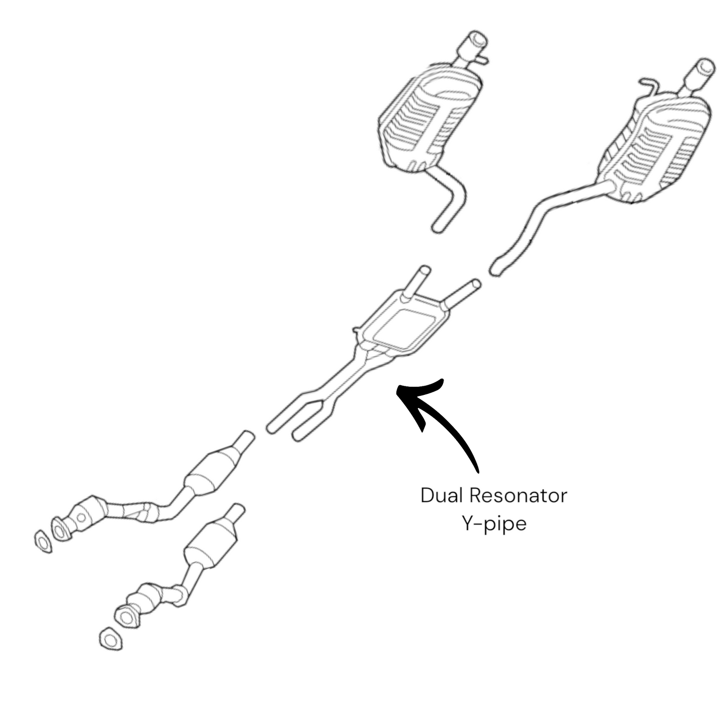 Audi A4 Quattro Avant 3.2L 2005-2008 Resonator Y-Pipe