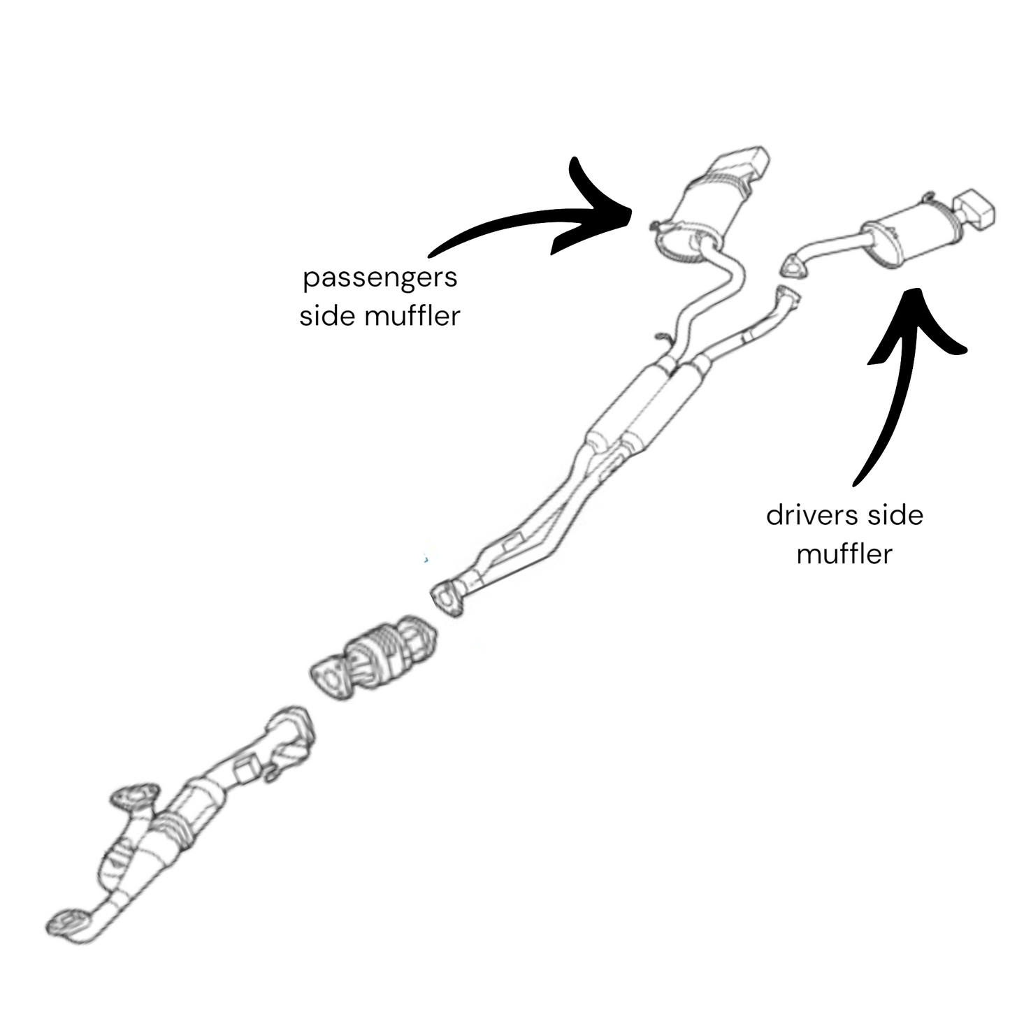 Acura TL SH-AWD 2012-2014 Muffler set
