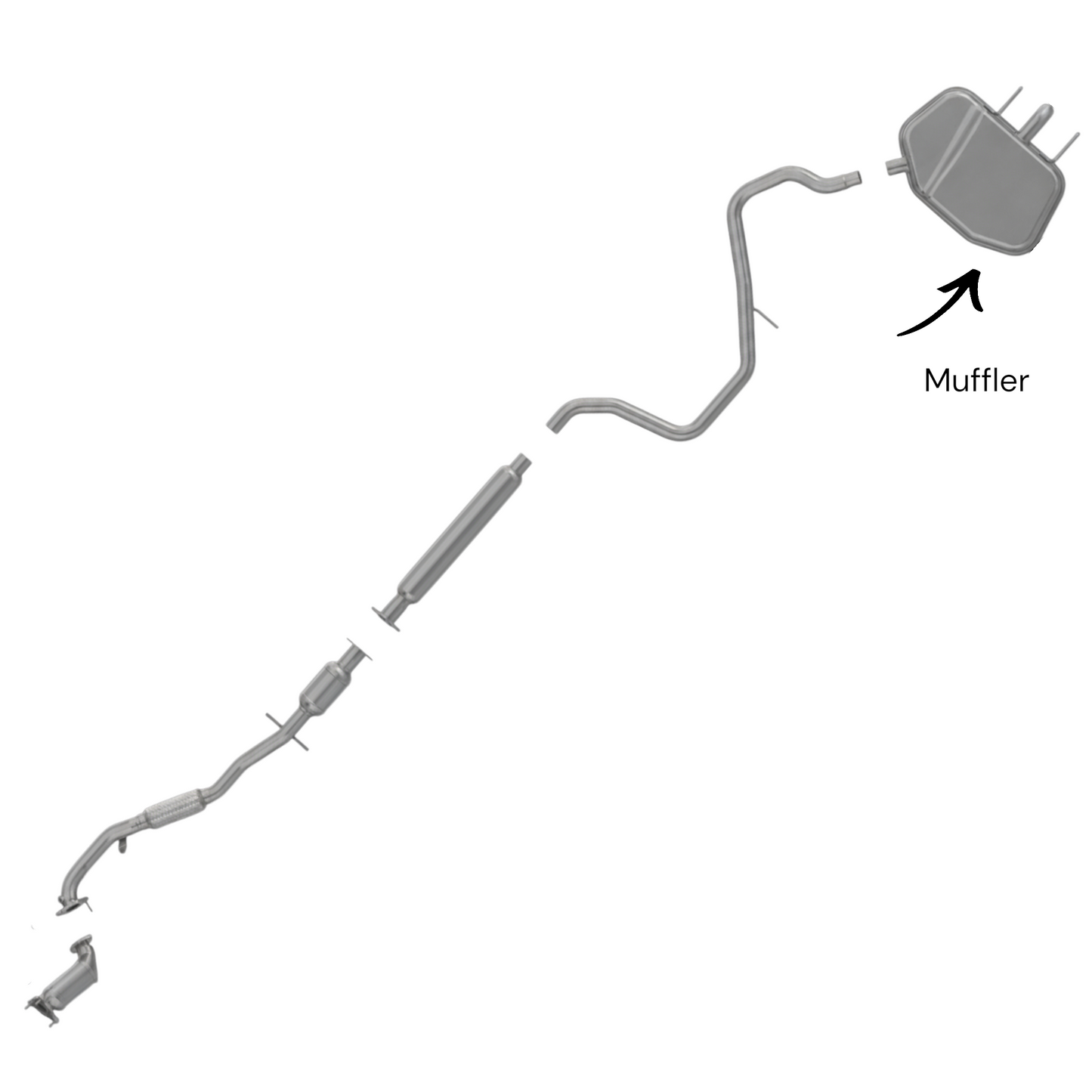 Silencieux pour Chevrolet Malibu 2.5L (2013, 2014, 2015) (échappement simple)