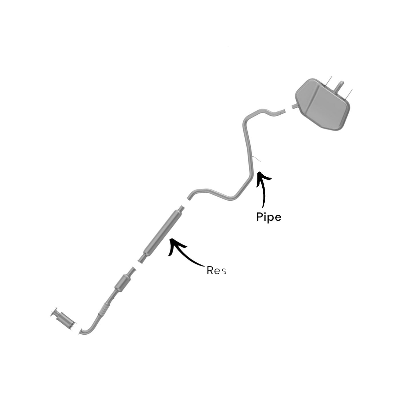 Chevrolet Malibu Limited 2016 2.5L Single Exhaust Resonator, Pipe