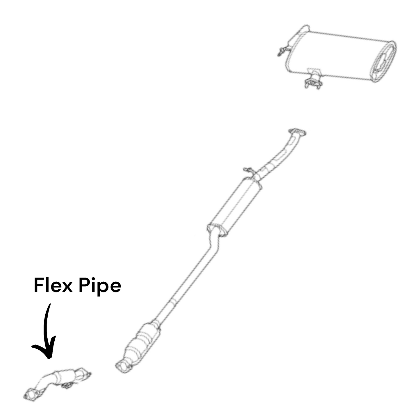 Hyundai Tucson 2.0L (2019-2021) (FWD) (No O2 Sensor) Flex Pipe