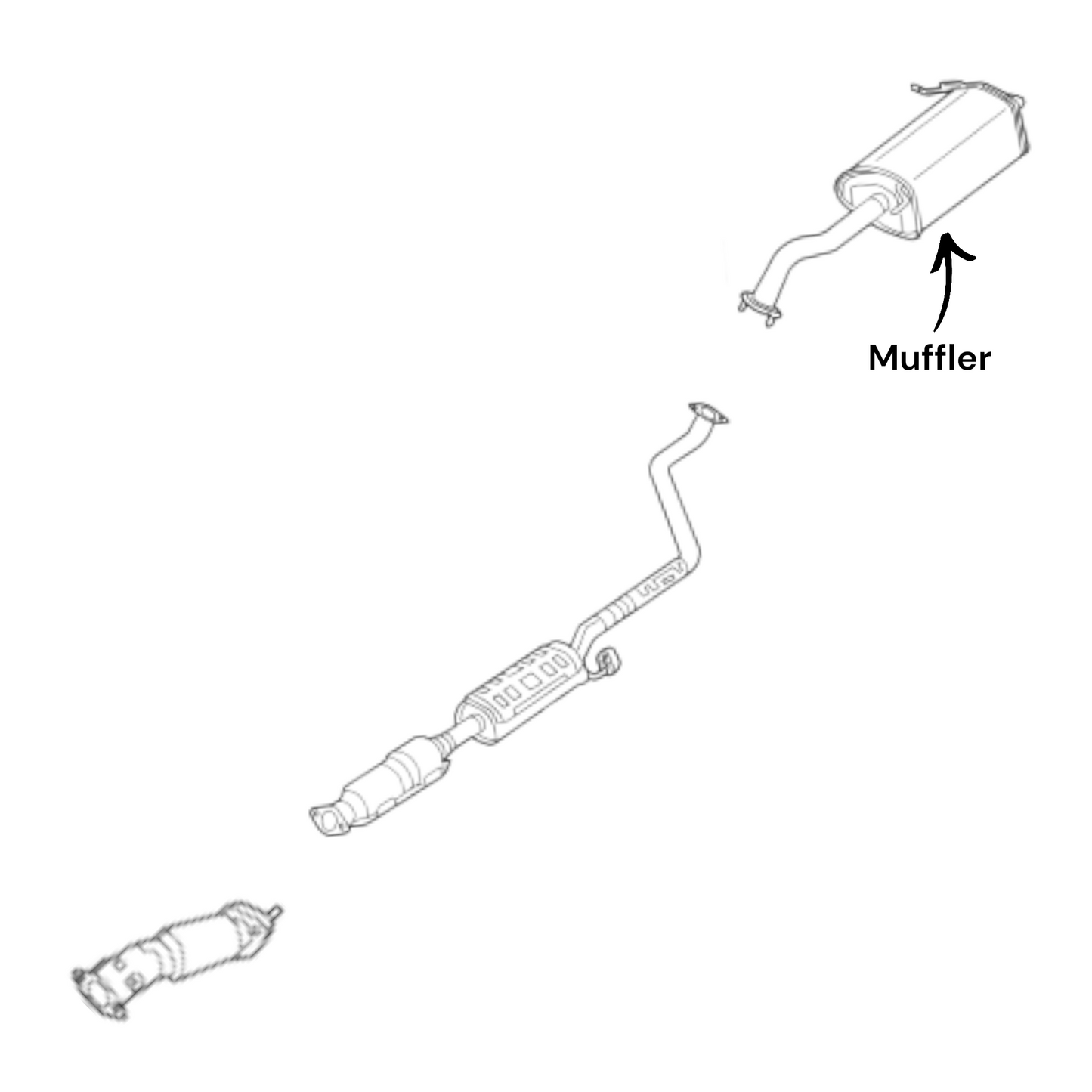 Hyundai Elantra Coupe 2.0L (2014) (Federal/california emmisions) Muffler