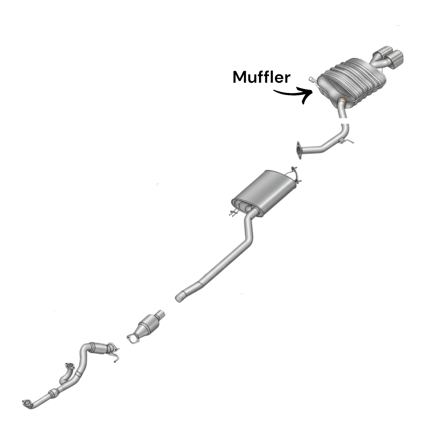 Hyundai Palisade 3.8L (2020-2022) Rear Muffler without Axel pipe