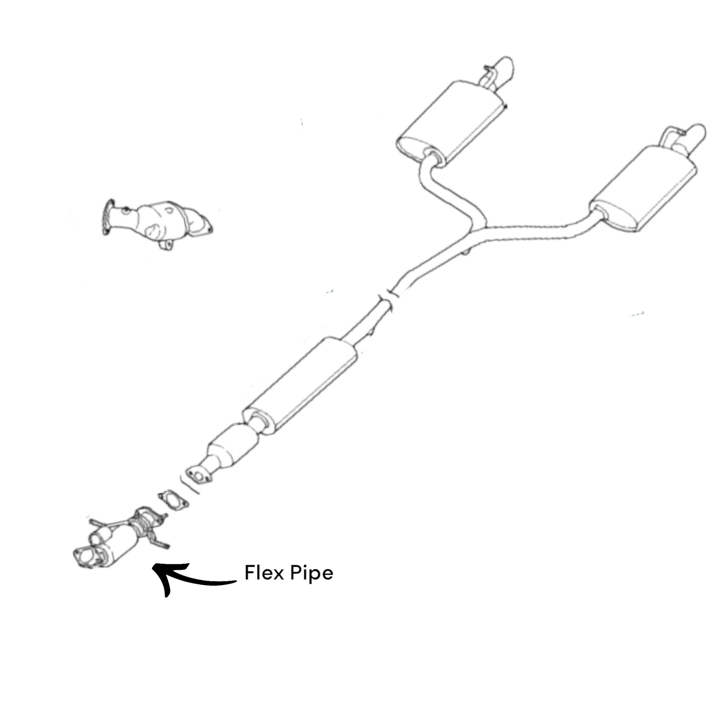 Ford Explorer 2.3L 2016-2019 Flex Pipe Turbocharged