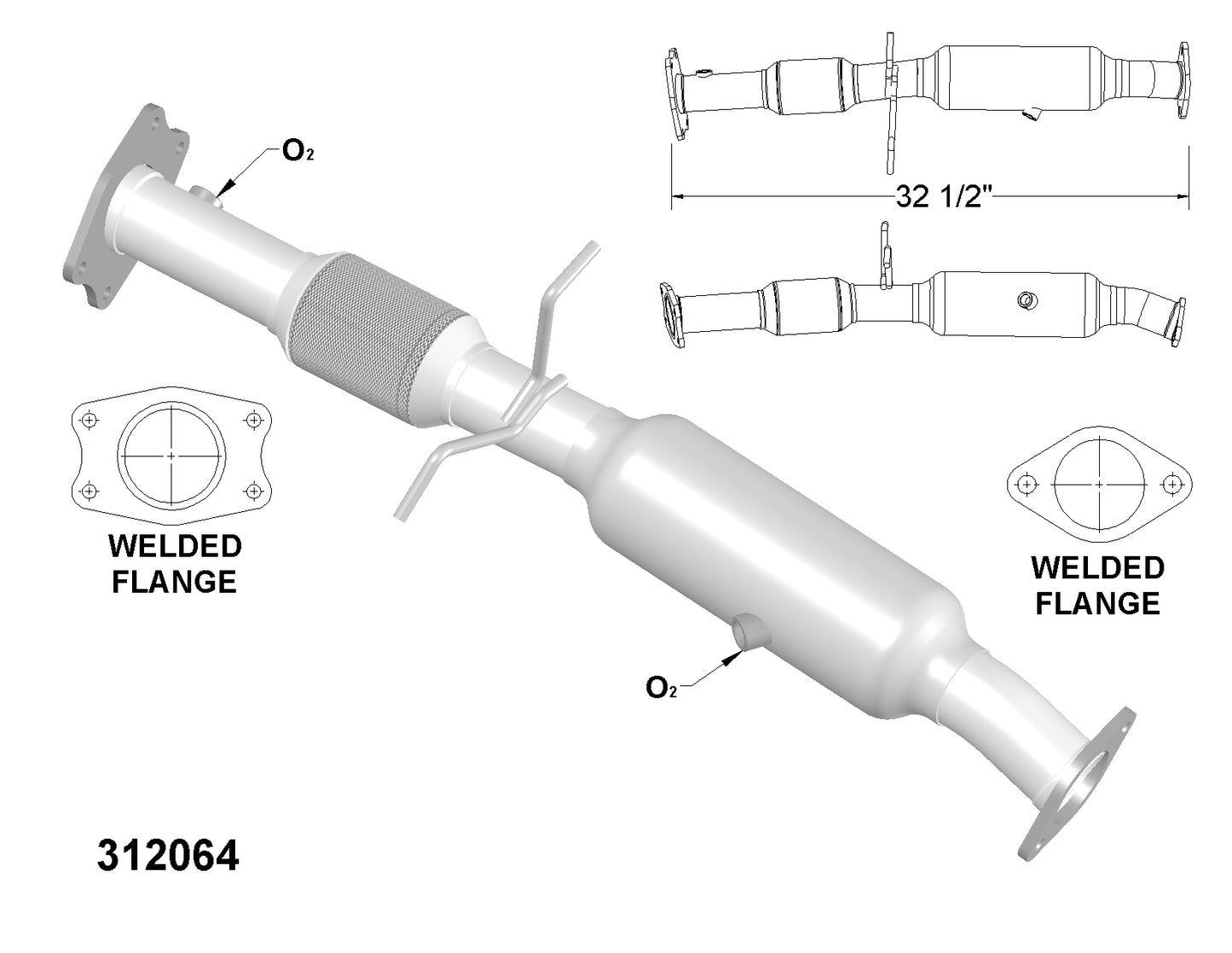 Volvo V50 2005-2010 2.4L Catalytic Converter
