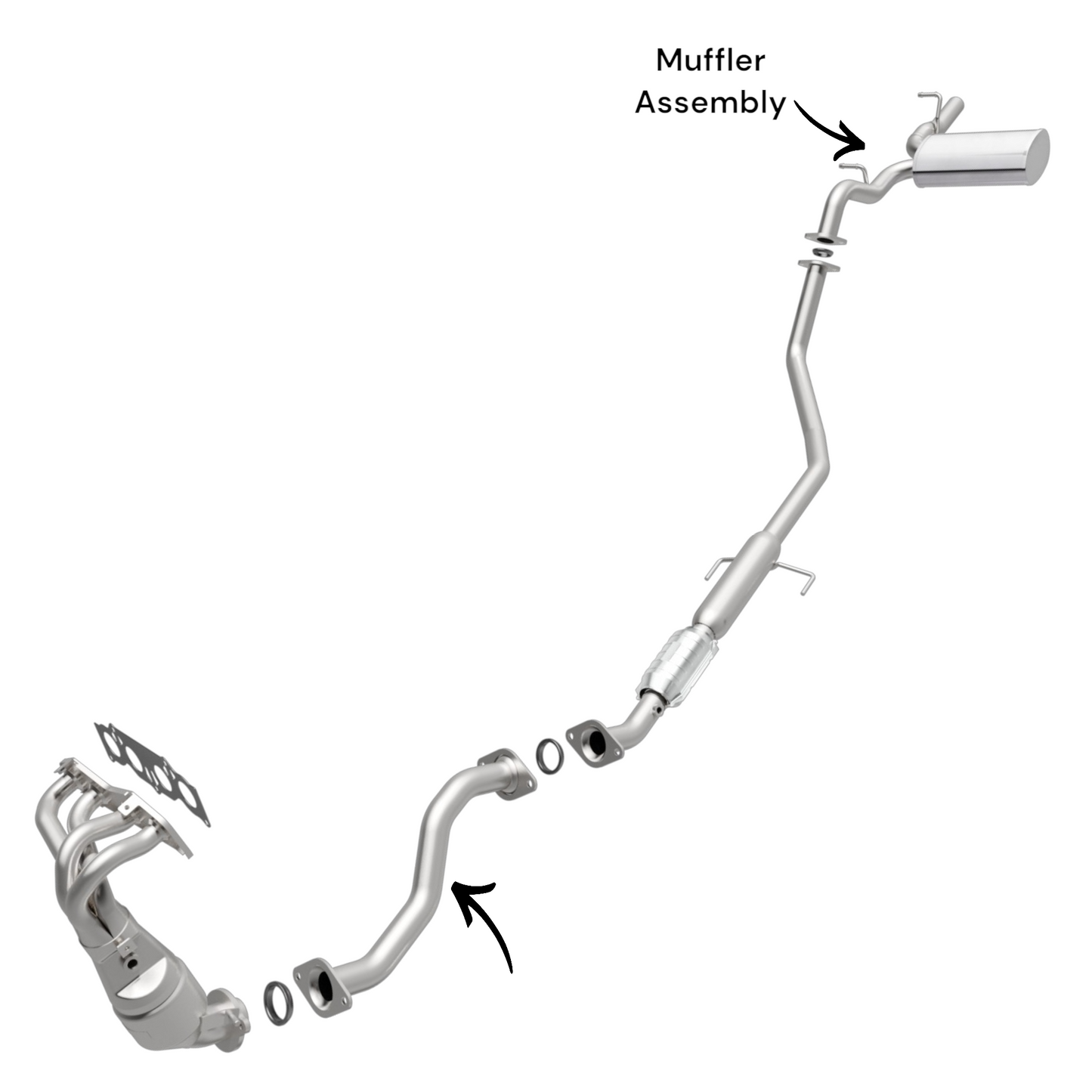 Pontiac Vibe 2.4L 2009-2010 FWD Front Pipe and Muffler