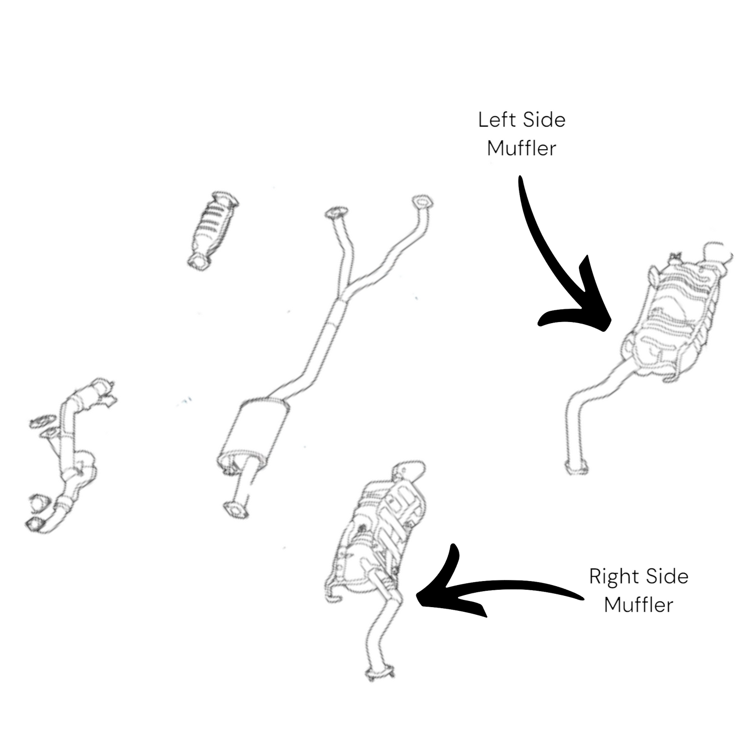 Hyundai Veracruz 3.8L 2007-2012 Rear Left-Side Muffler