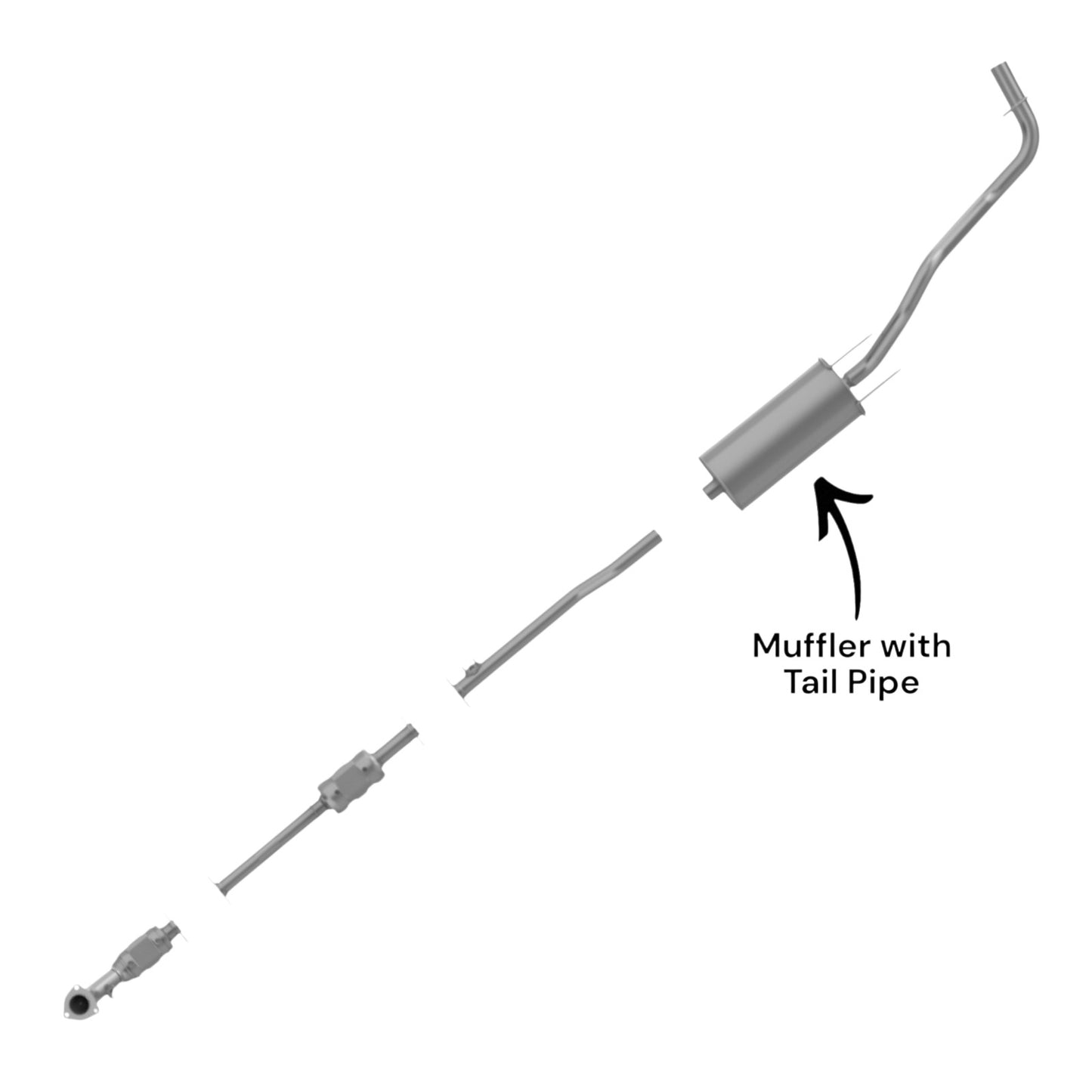 Toyota Tacoma 3.4L (1995-2004) (Except Standard Cab Pickup) Rear Muffler With Tail Pipe
