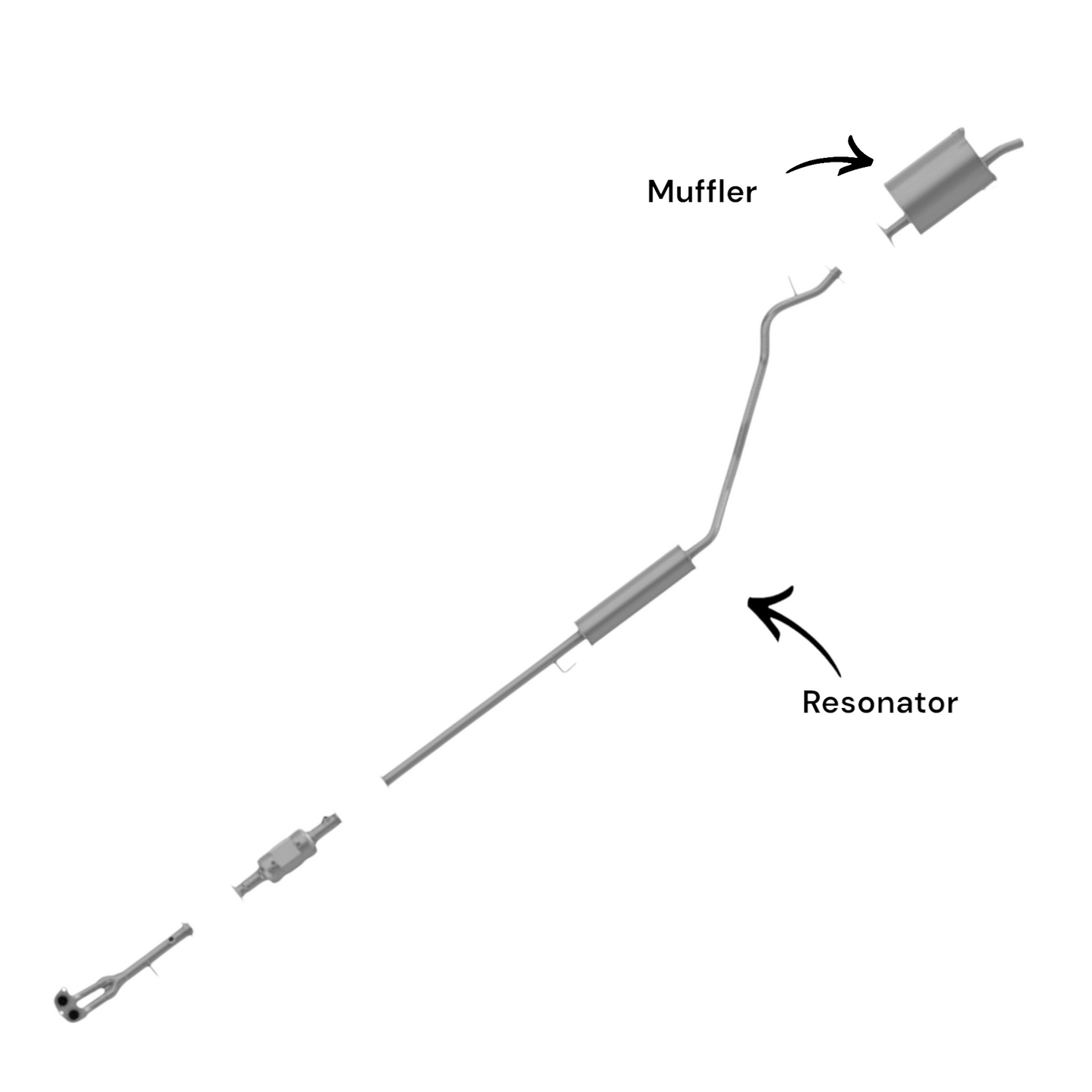 Honda CR-V 2.0L (1997-2001) Resonator and Muffler
