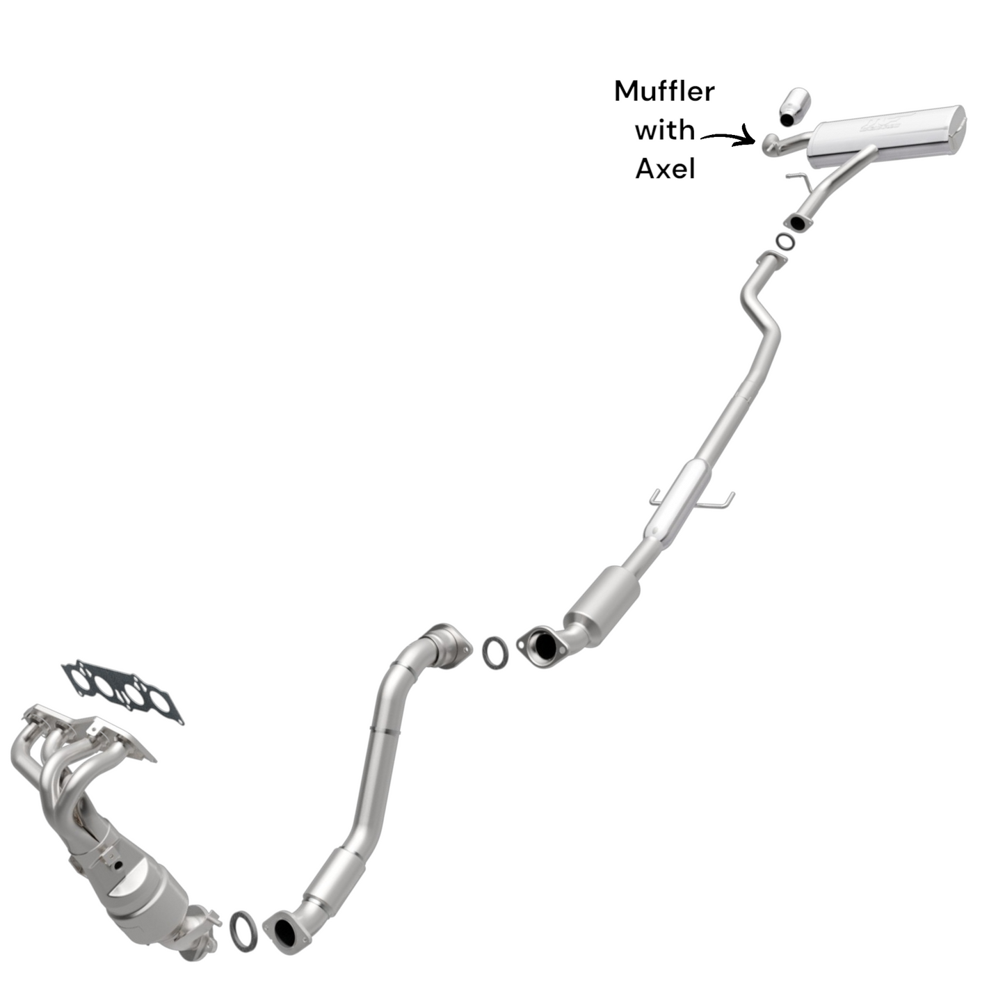 Scion tC 2.4L 2005-2010 Muffler with Axel