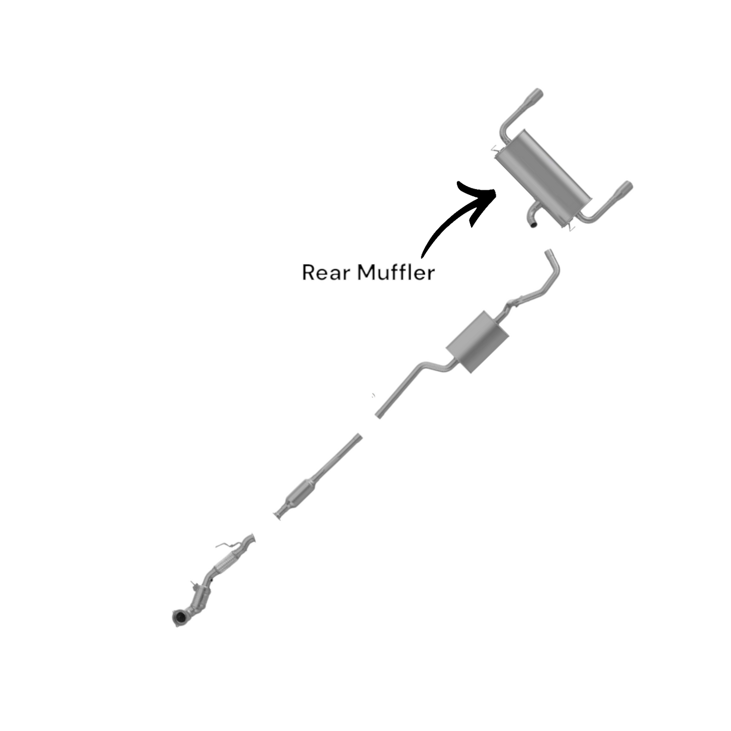 Ford Escape 1.6L (2013-2016) & Ford Escape 1.5L (2017-2019) Turbo Rear Muffler (One Piece)