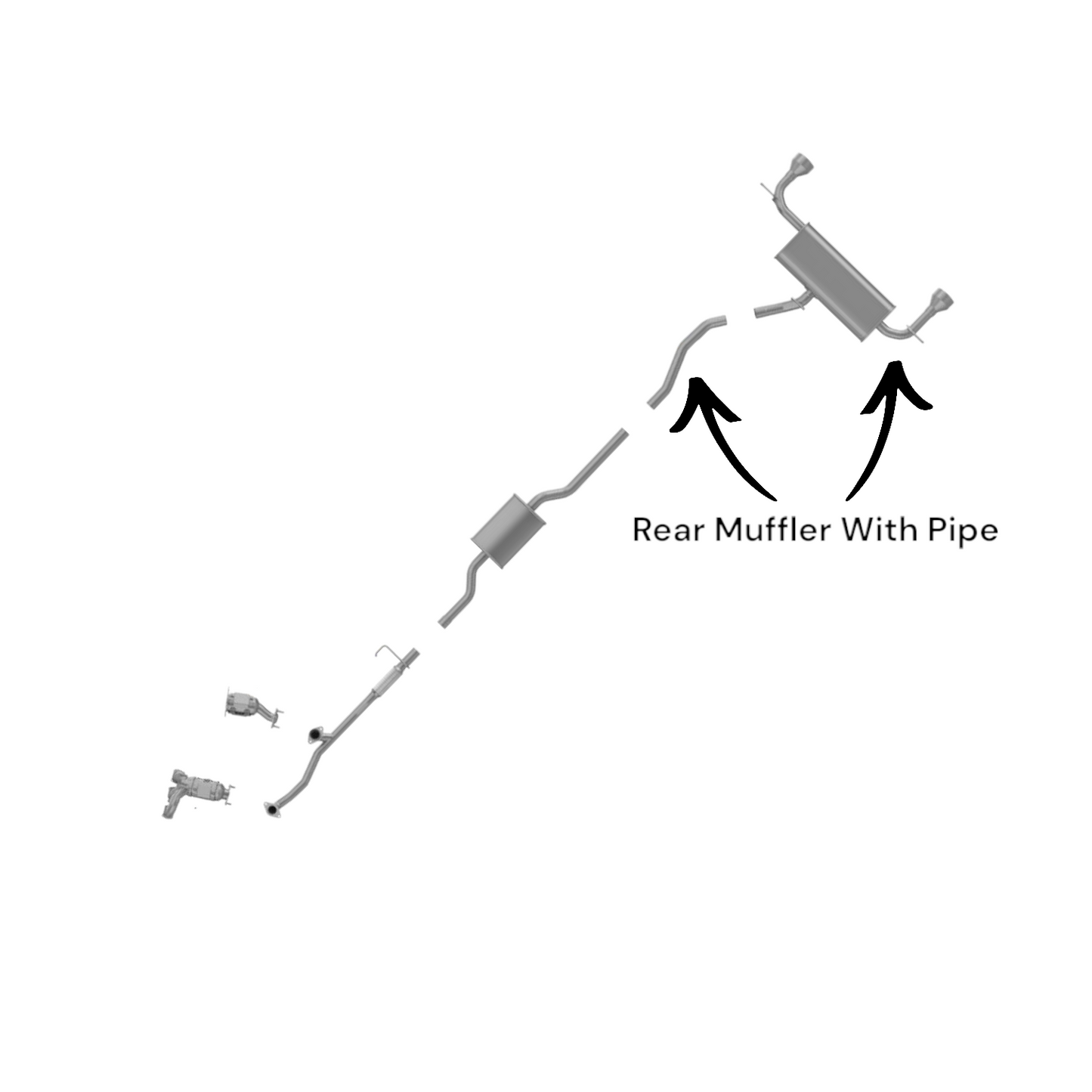 Ford Edge 3.5L (2011-2014) Rear Muffler With Pipe