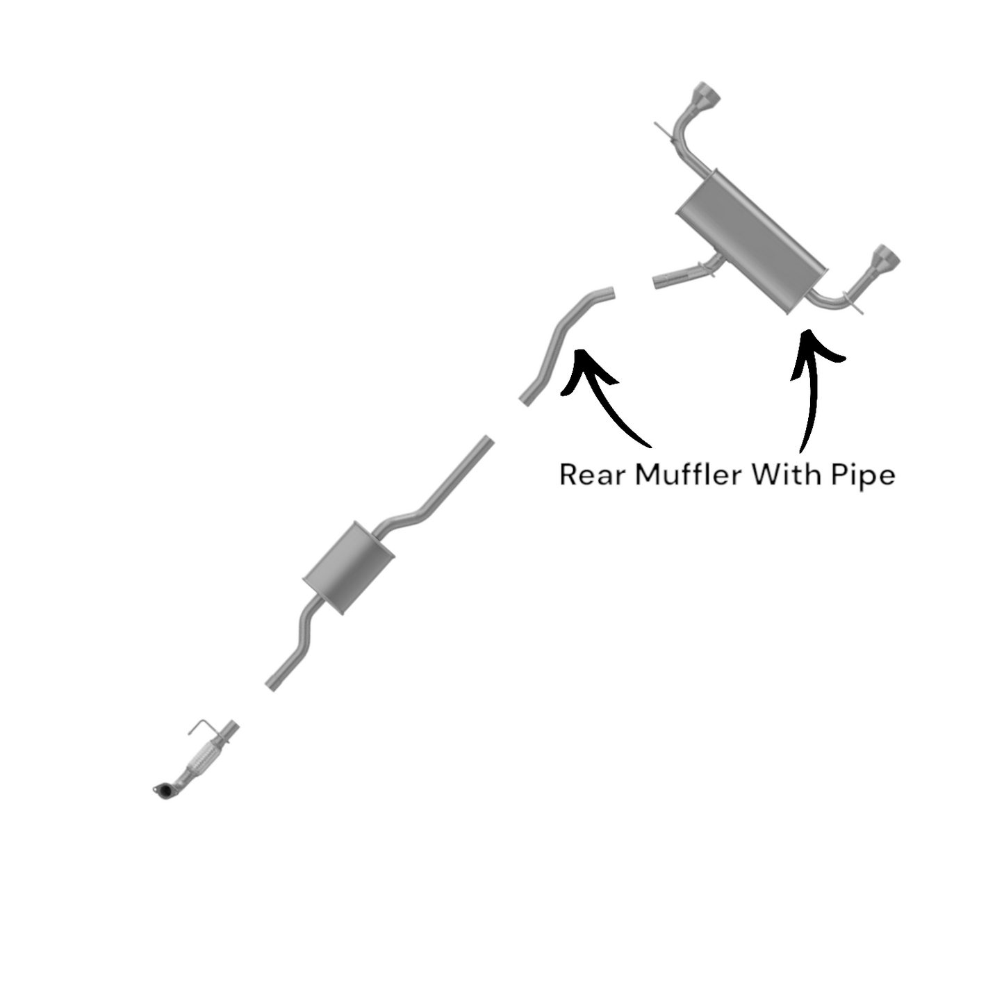 Ford Edge 2.0L (2012-2014) Turbo Rear Muffler With Pipe