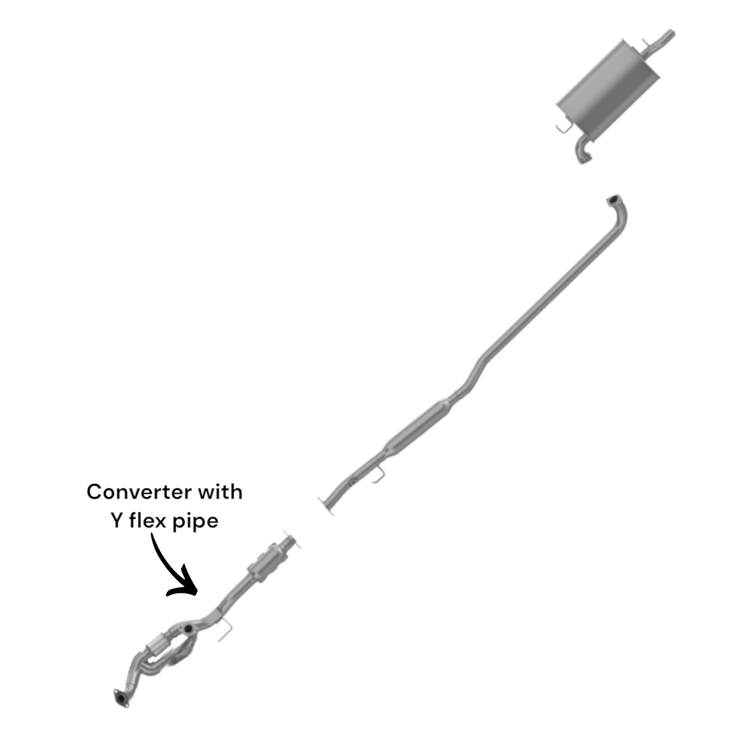 Convertisseur avec tuyau flexible en Y pour Lexus ES300 3.0L (1998)