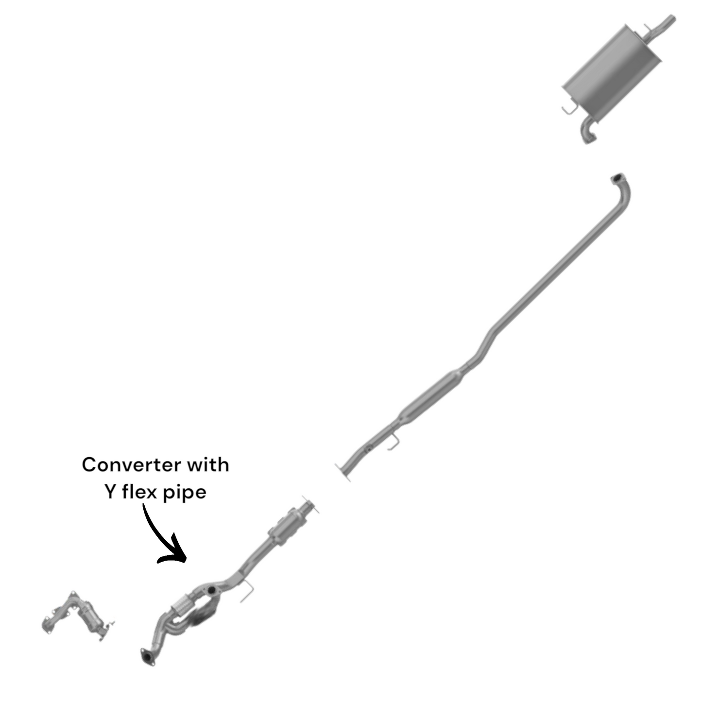 Toyota Camry 3.0L (1997-2001) Converter with Y flex Pipe