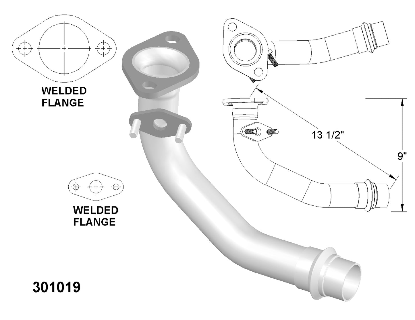 Toyota Corolla 1.8L L4 (1998-2002) Front Pipe