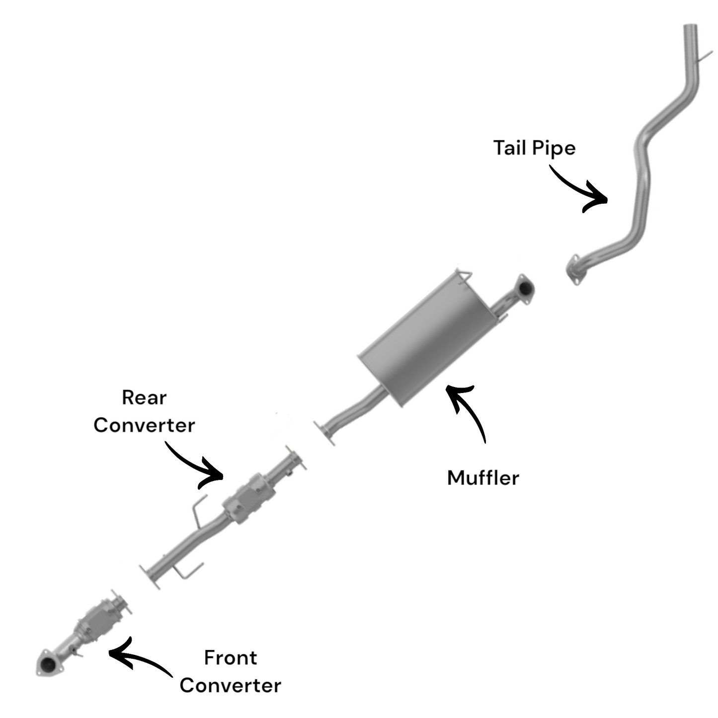 Toyota 4Runner 2.7L 1999-2000 Complete Exhaust (California Emission)