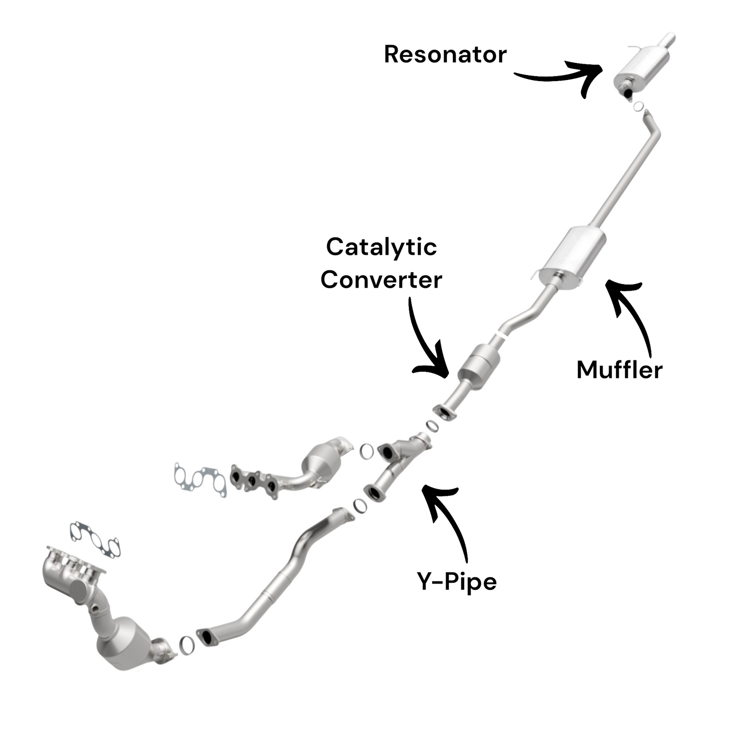 Lexus RX350 3.5L (2007-2009) Y-Pipe, Catalytic Converter, Muffler and Resonator